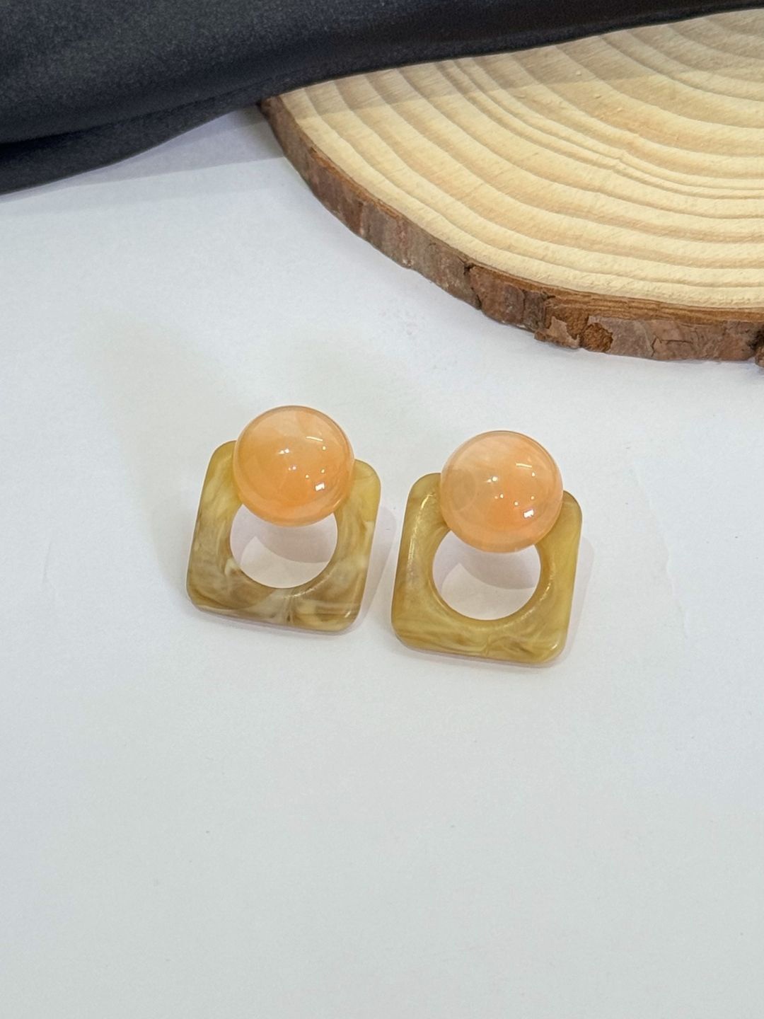 

The Jewellery Tale Contemporary Drop Earrings, Yellow