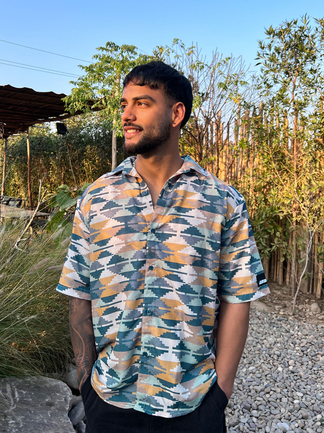 

UNRL Men Printed Relaxed Fit Casual Shirt, Multi