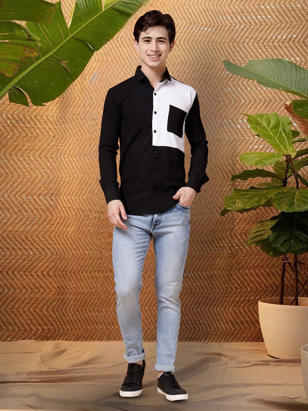 

Moda Rapido Men Original Opaque Casual Shirt, Black