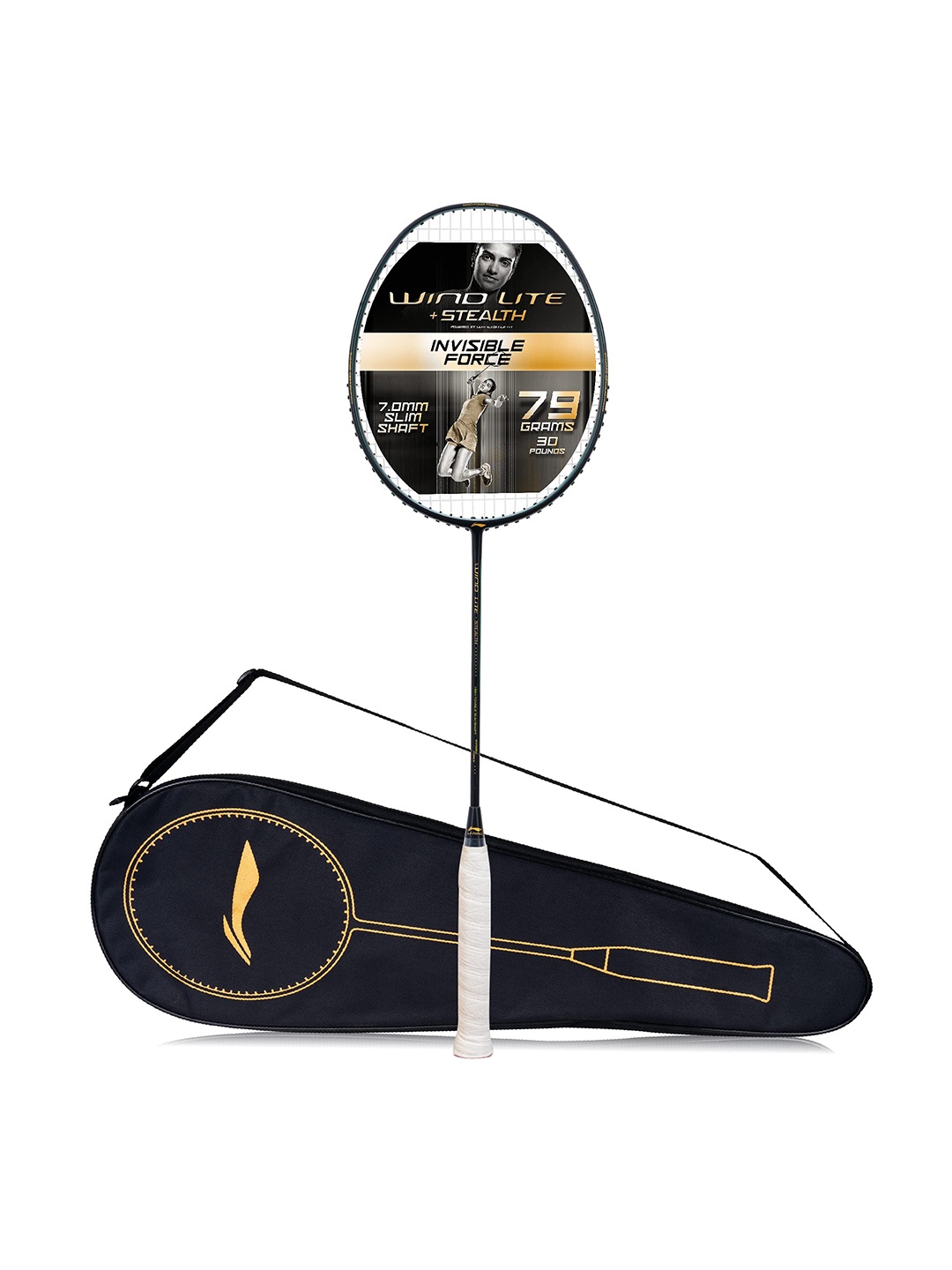 

Li-Ning Wind Lite Stealth 79 Strung Badminton Racket, Black
