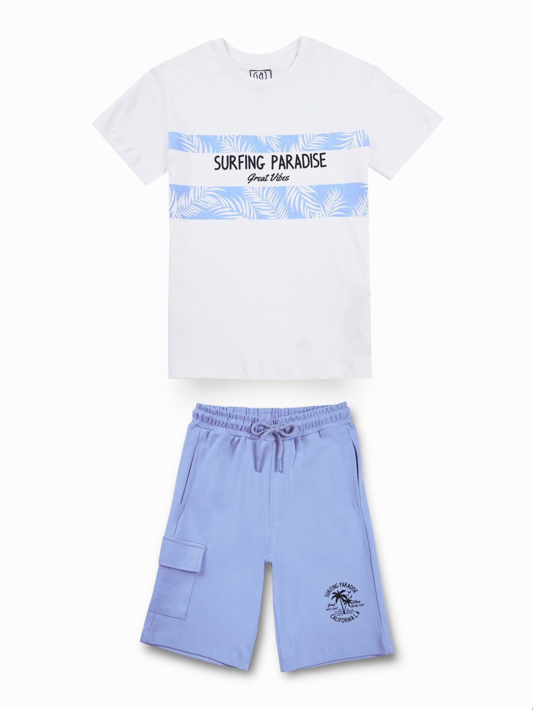 

Gini and Jony Boys Printed T-shirt with Shorts, Blue