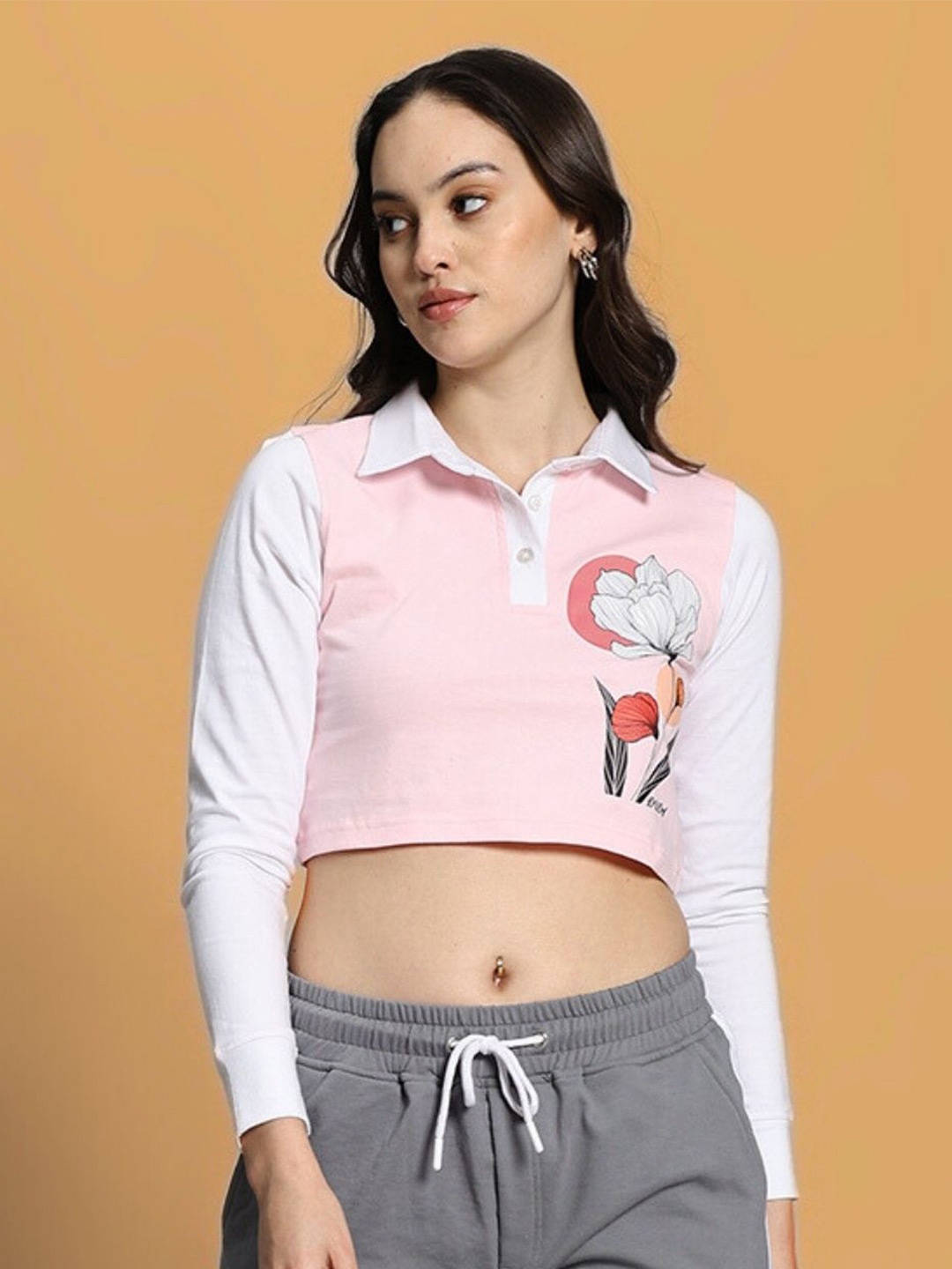 

WEARDUDS Print Cotton Shirt Style Top, Pink