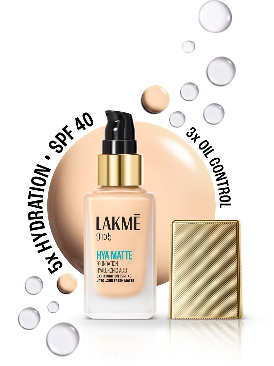 

Lakme 9to5 Hya Matte Foundation With Hyaluronic Acid 25ml - Warm Light, Beige