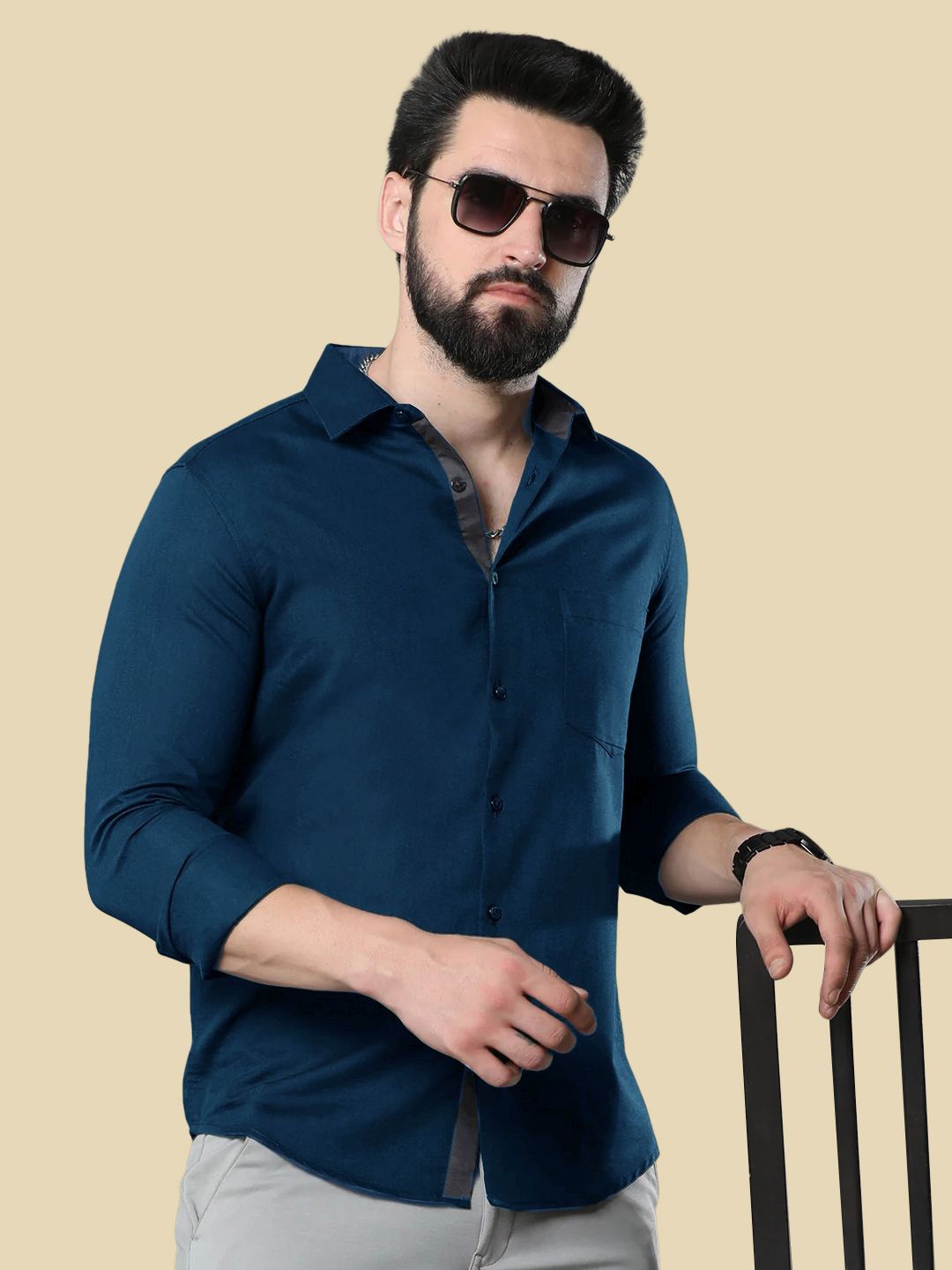 

Moda Rapido Men Standard Opaque Formal Shirt, Teal