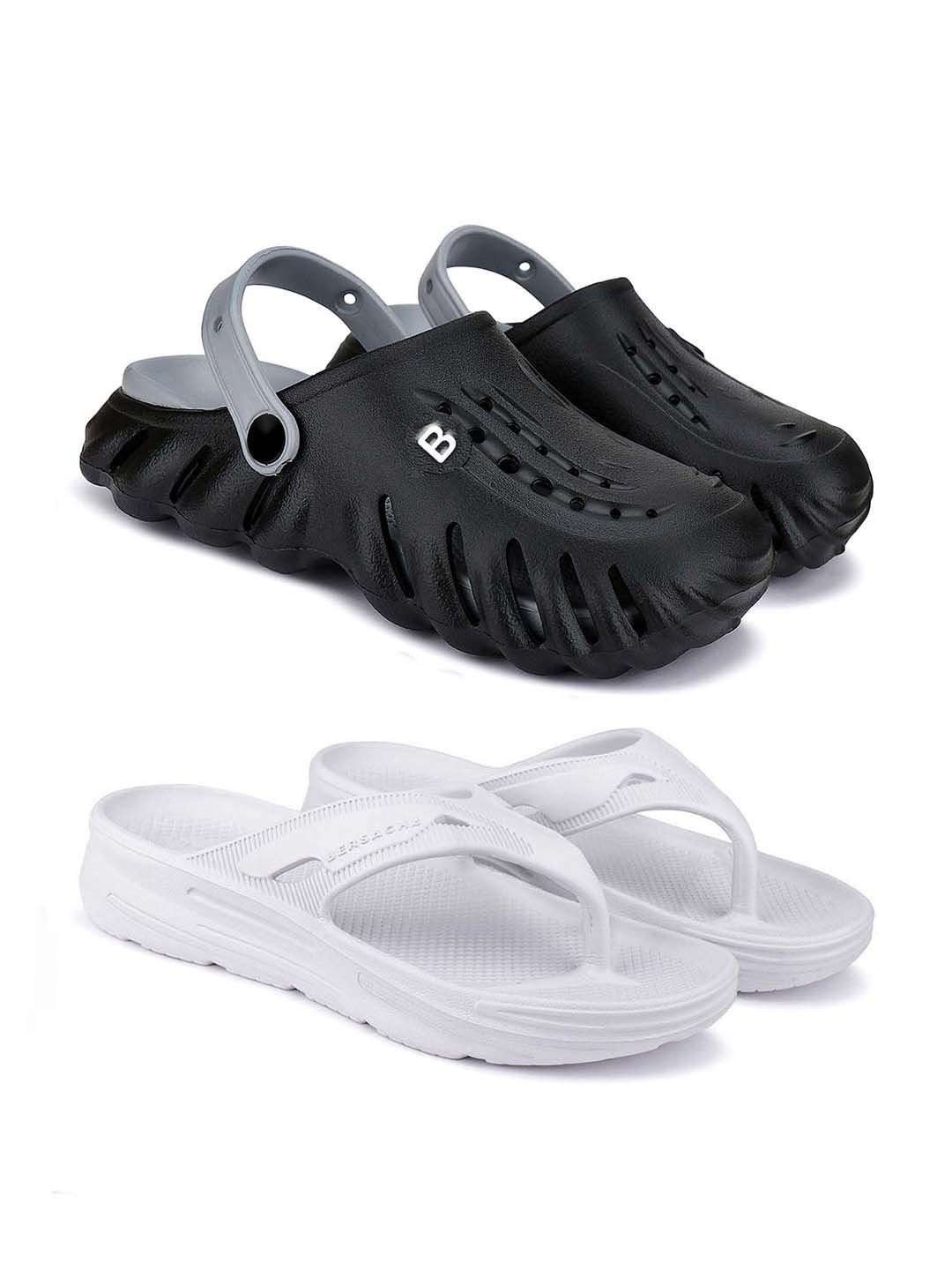 

BERSACHE Men Clogs, White
