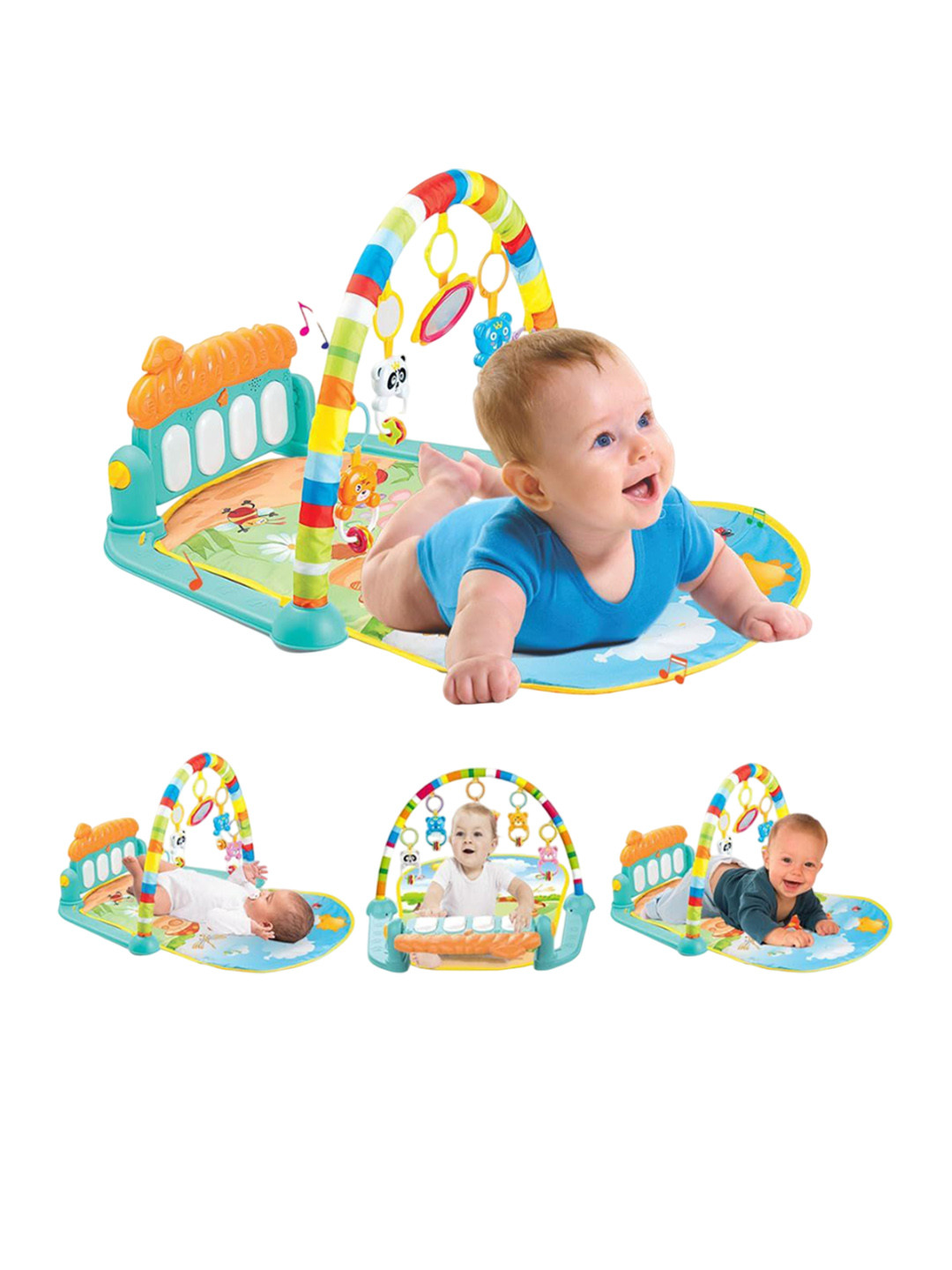 

ADKD Infants Multi Function Play Gym With Toy Bar, White