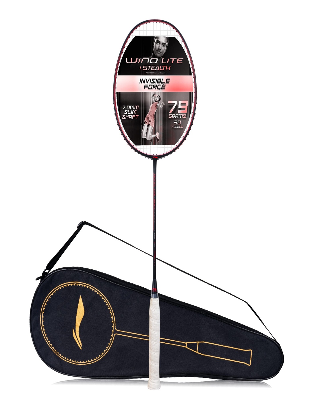 

Li-Ning Wind Lite Stealth Strung Badminton Racket, Black