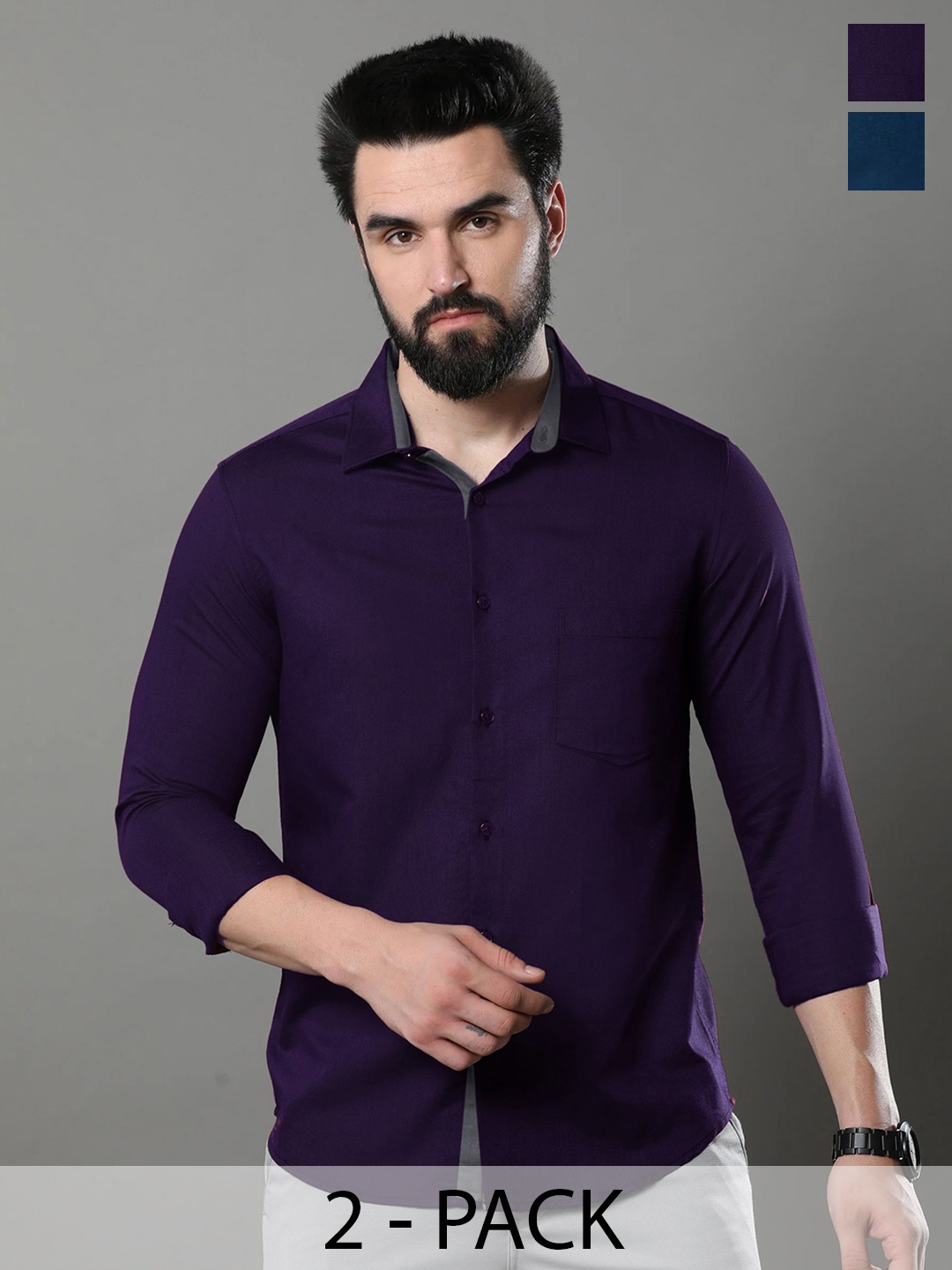 

Moda Rapido Men Standard Opaque Formal Shirt, Multi