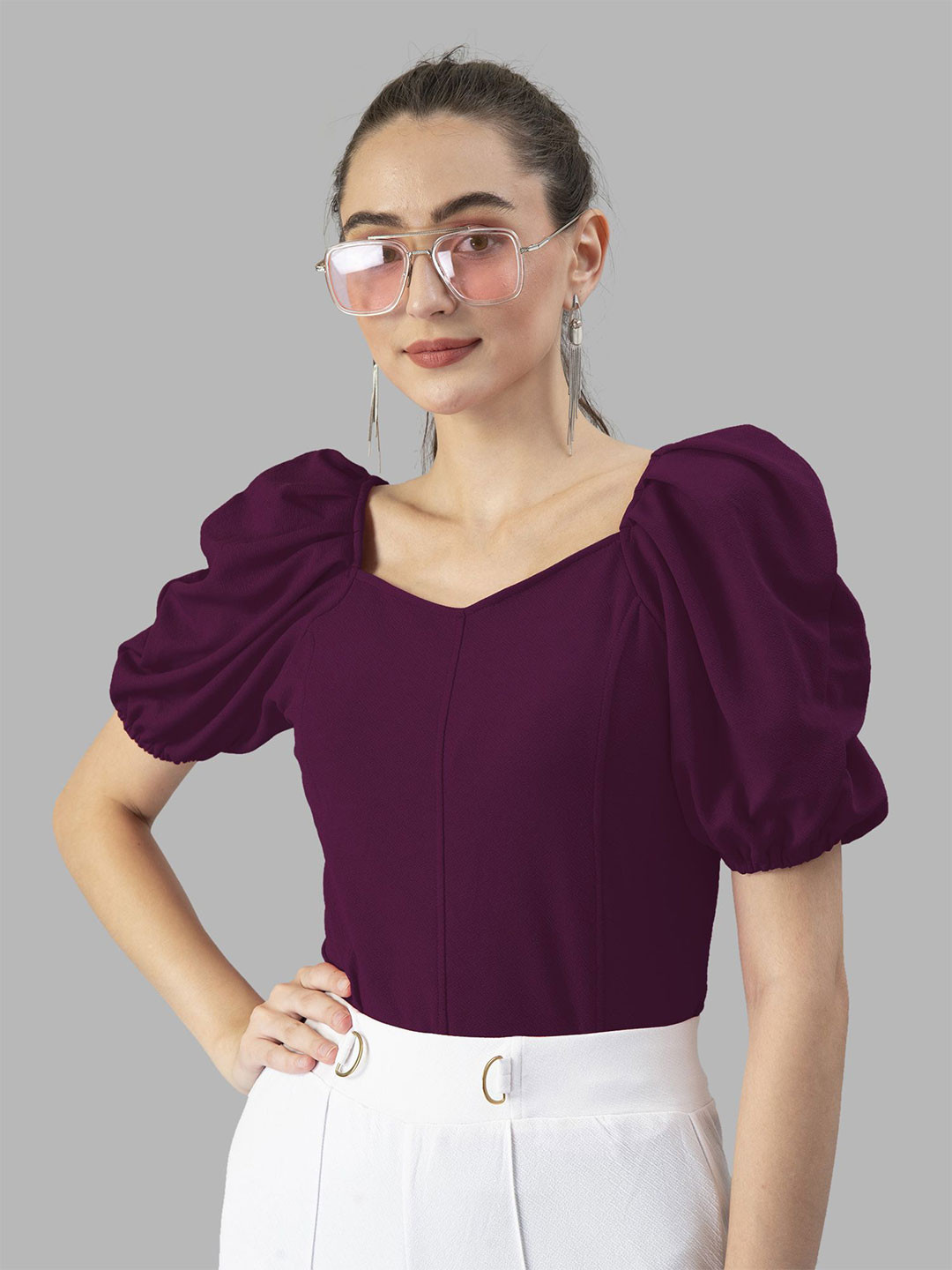 

Dream Beauty Fashion Puff Sleeve Top, Purple