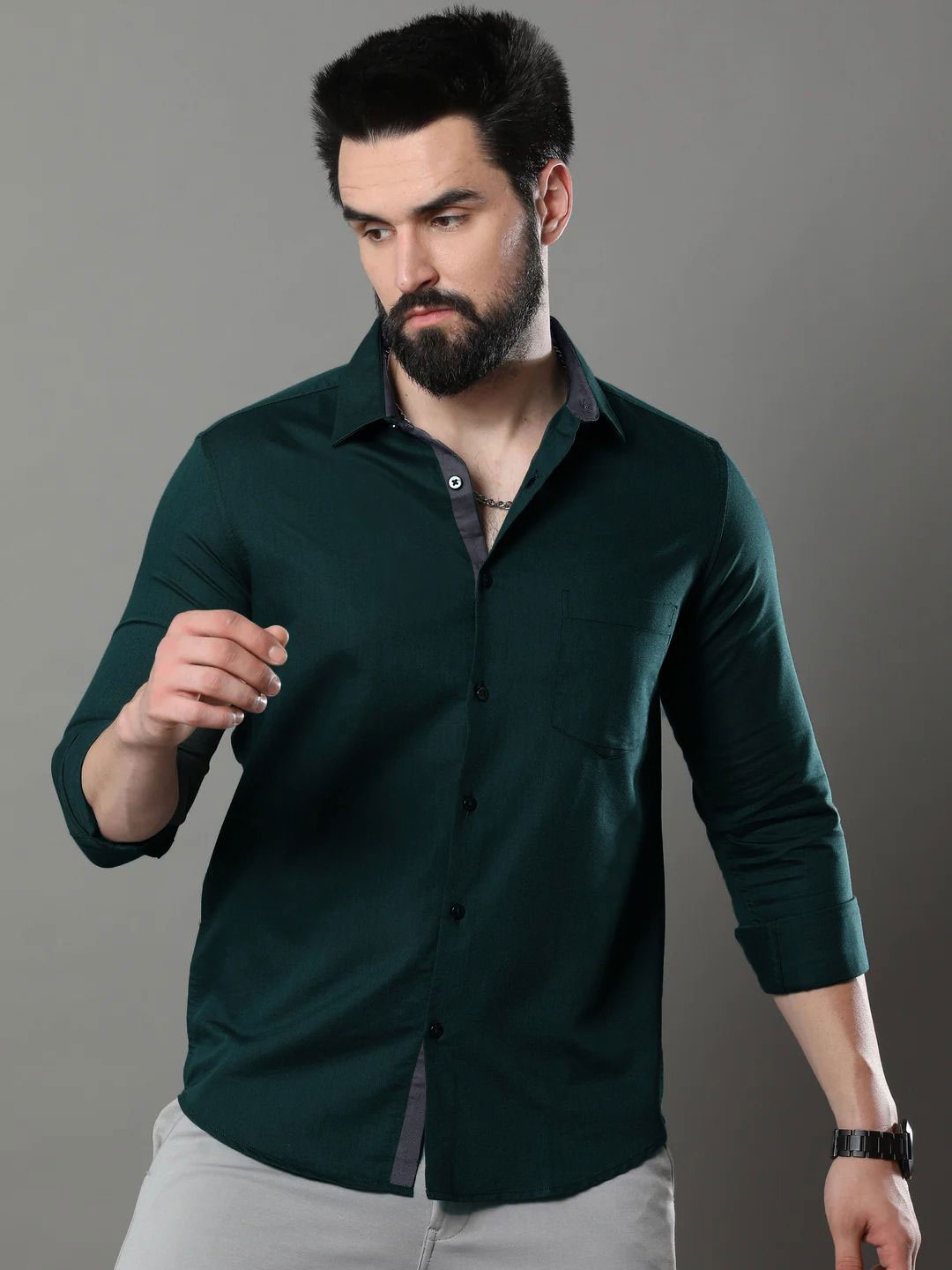 

Moda Rapido Men Standard Opaque Formal Shirt, Green