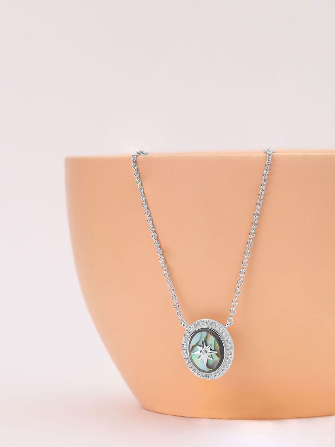 

Mia by Tanishq Starry Ocean Silver-Plated Minimal Necklace And Chains
