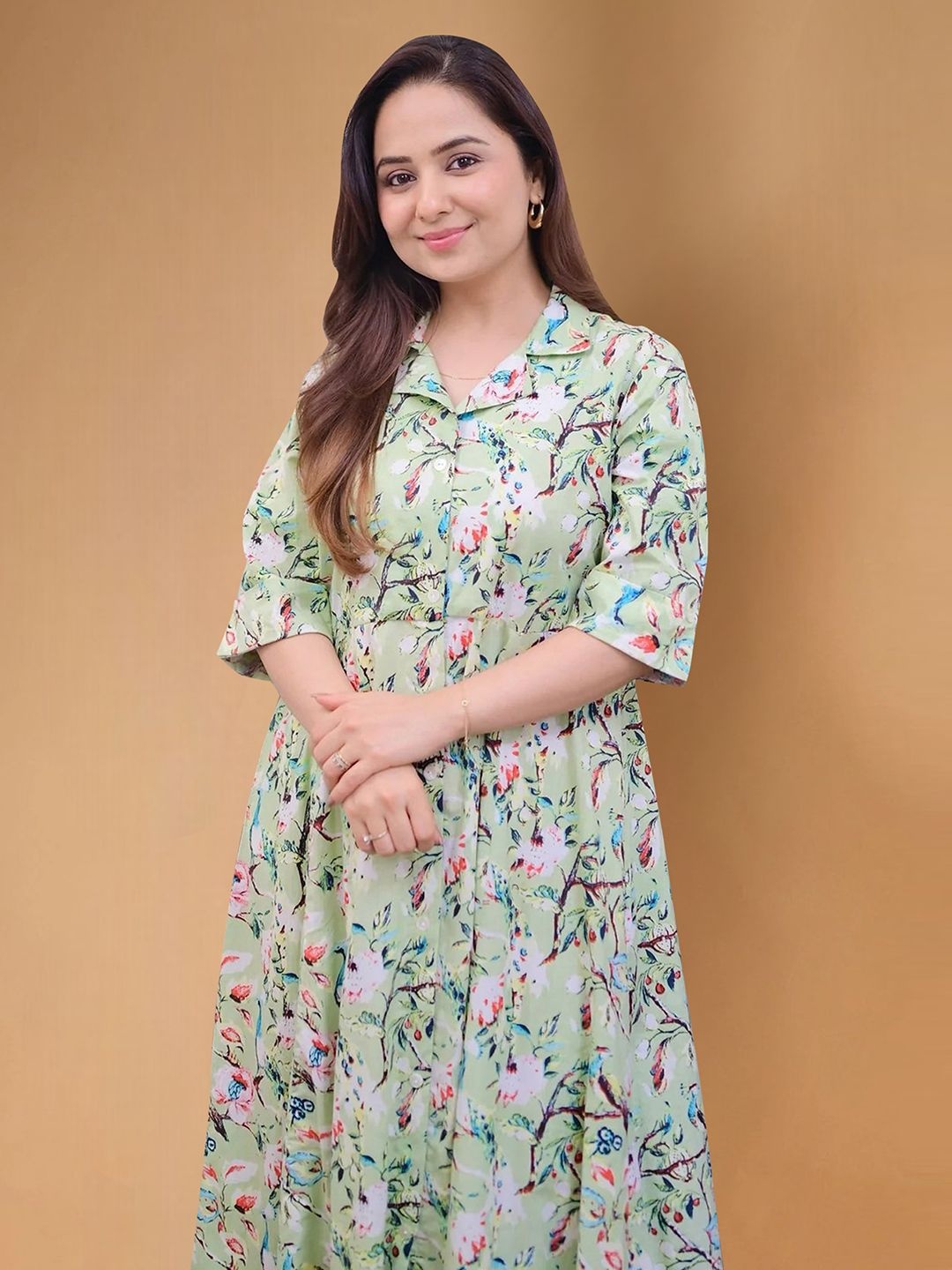 

Moda Rapido Floral Print Applique Fit & Flare Dress, Multi