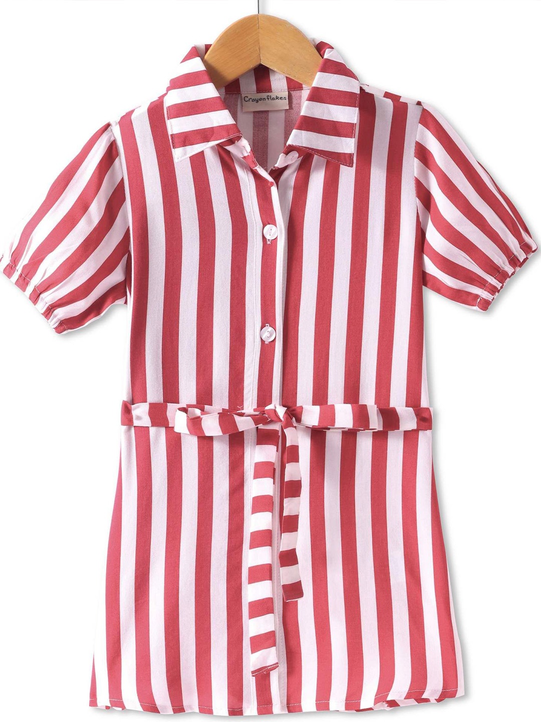 

CrayonFlakes Striped Shirt Dress, Off white
