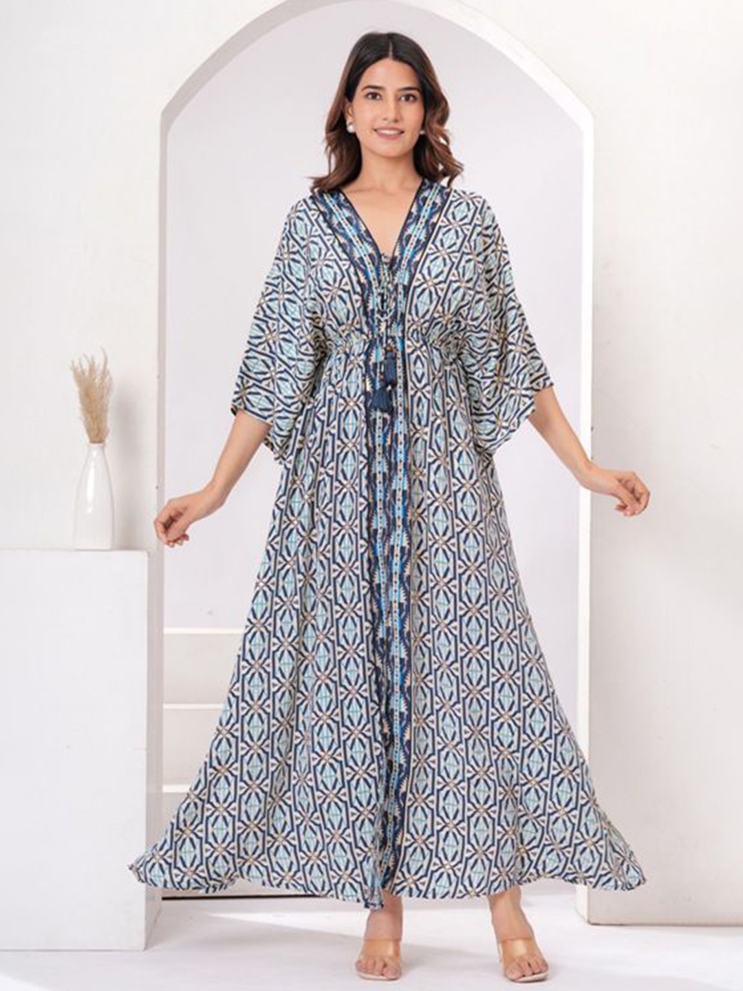

Sencei Print Kaftan Maxi Dress, Blue
