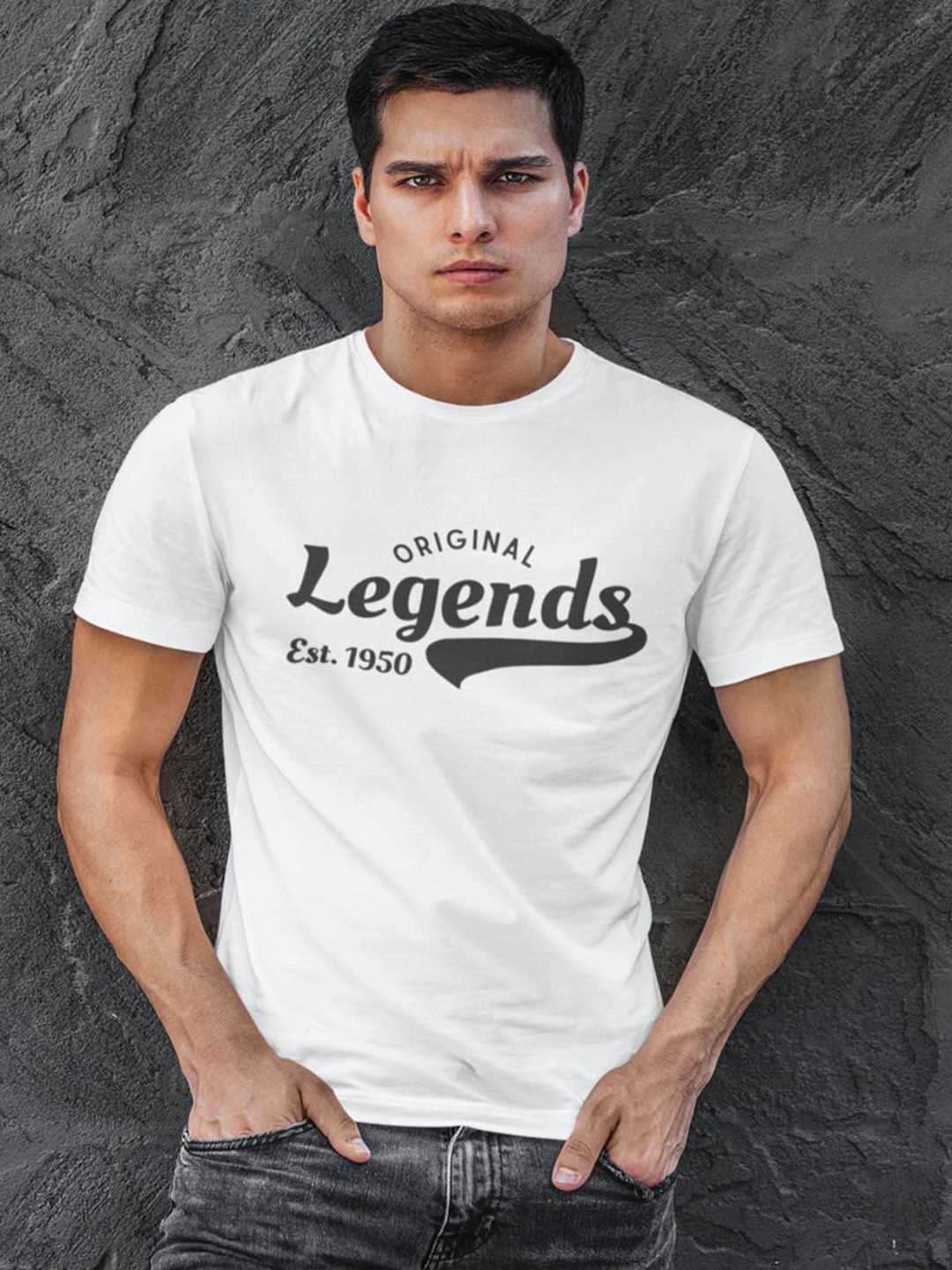 

MASTI TEES Printed Pure Cotton Relaxed Fit Round Neck T-Shirt, White