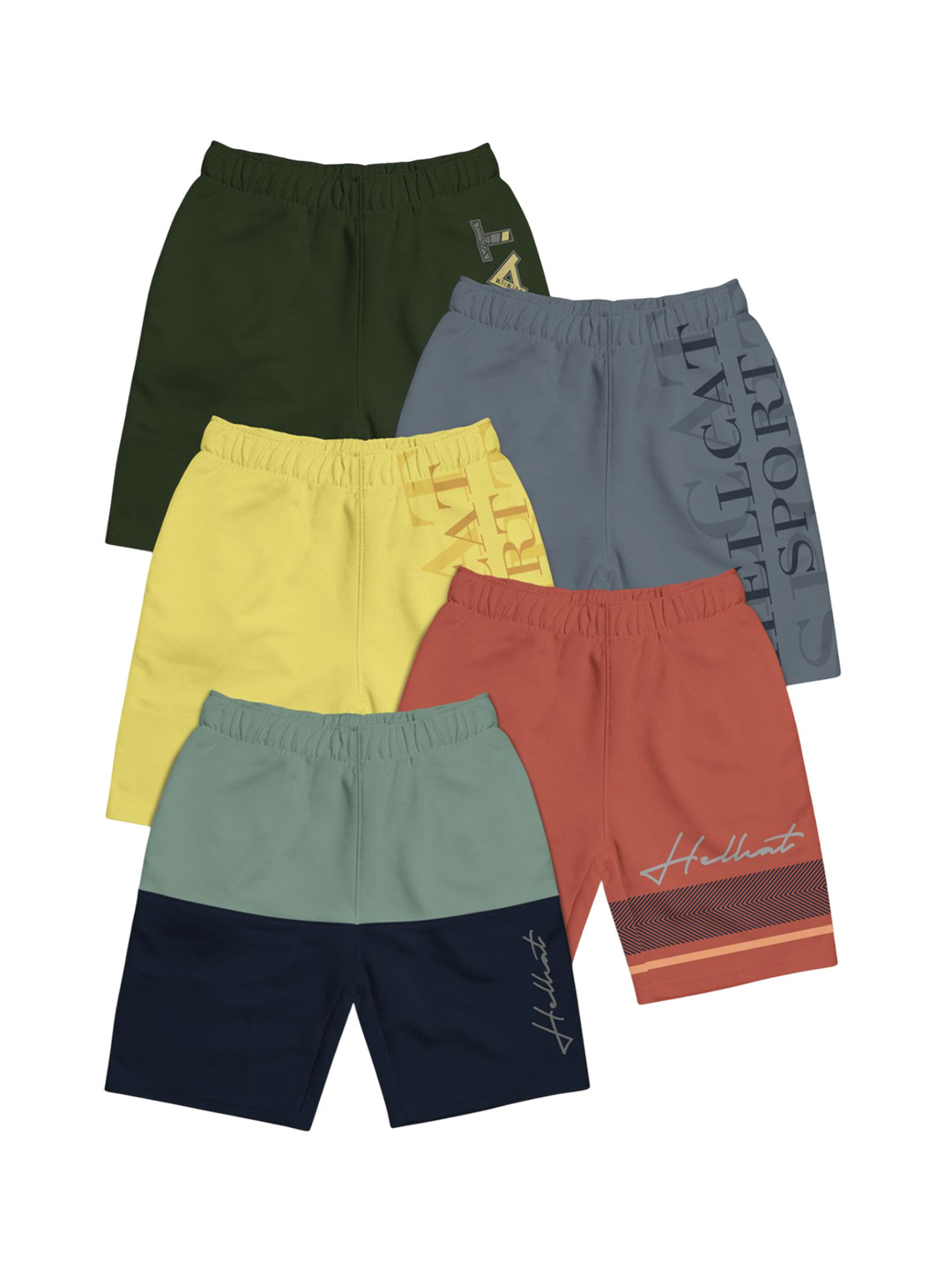 

HELLCAT Boys Typography Printed Shorts, Orange