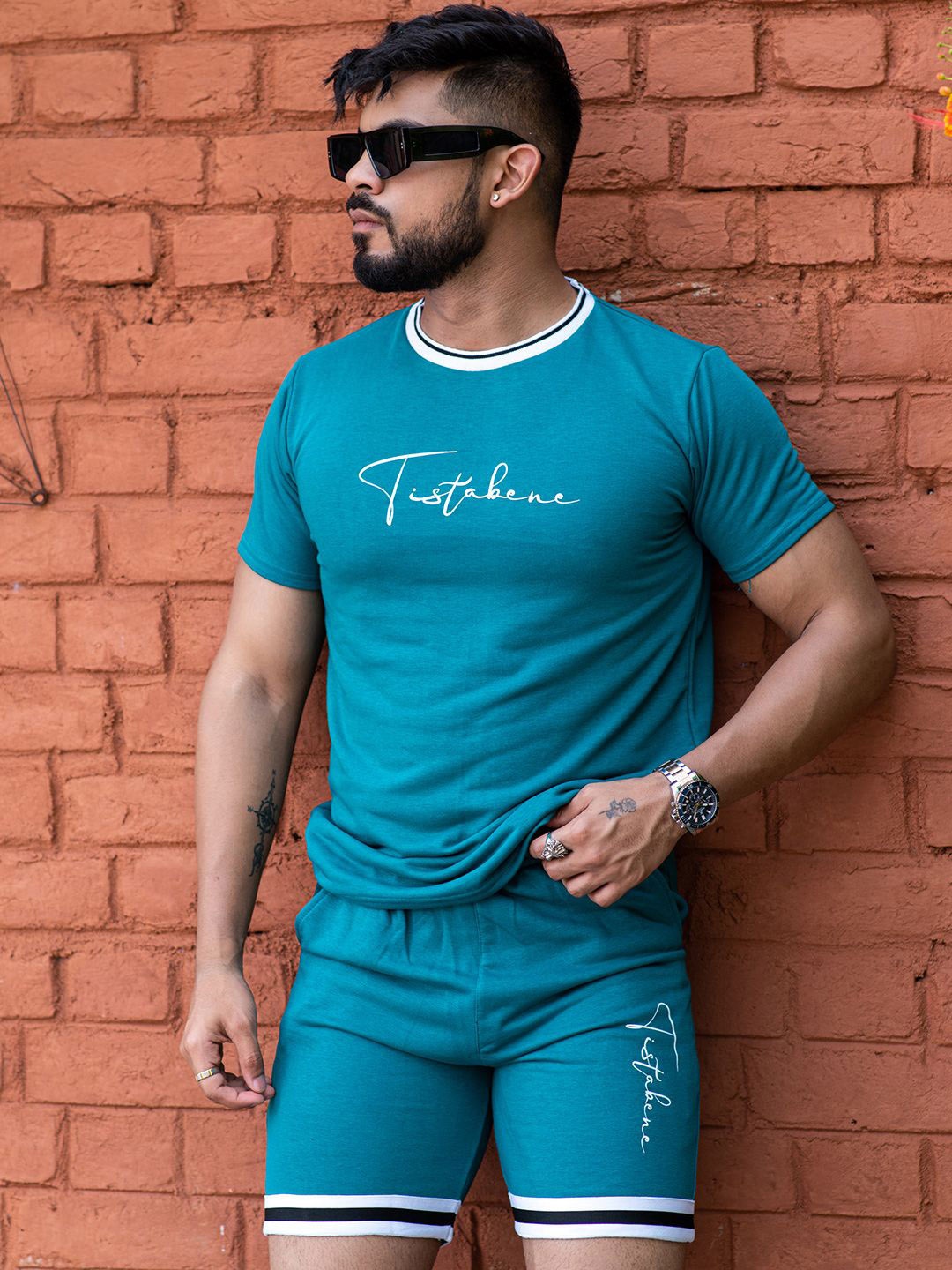 

Tistabene Printed T-Shirt With Shorts Co-Ords, Teal