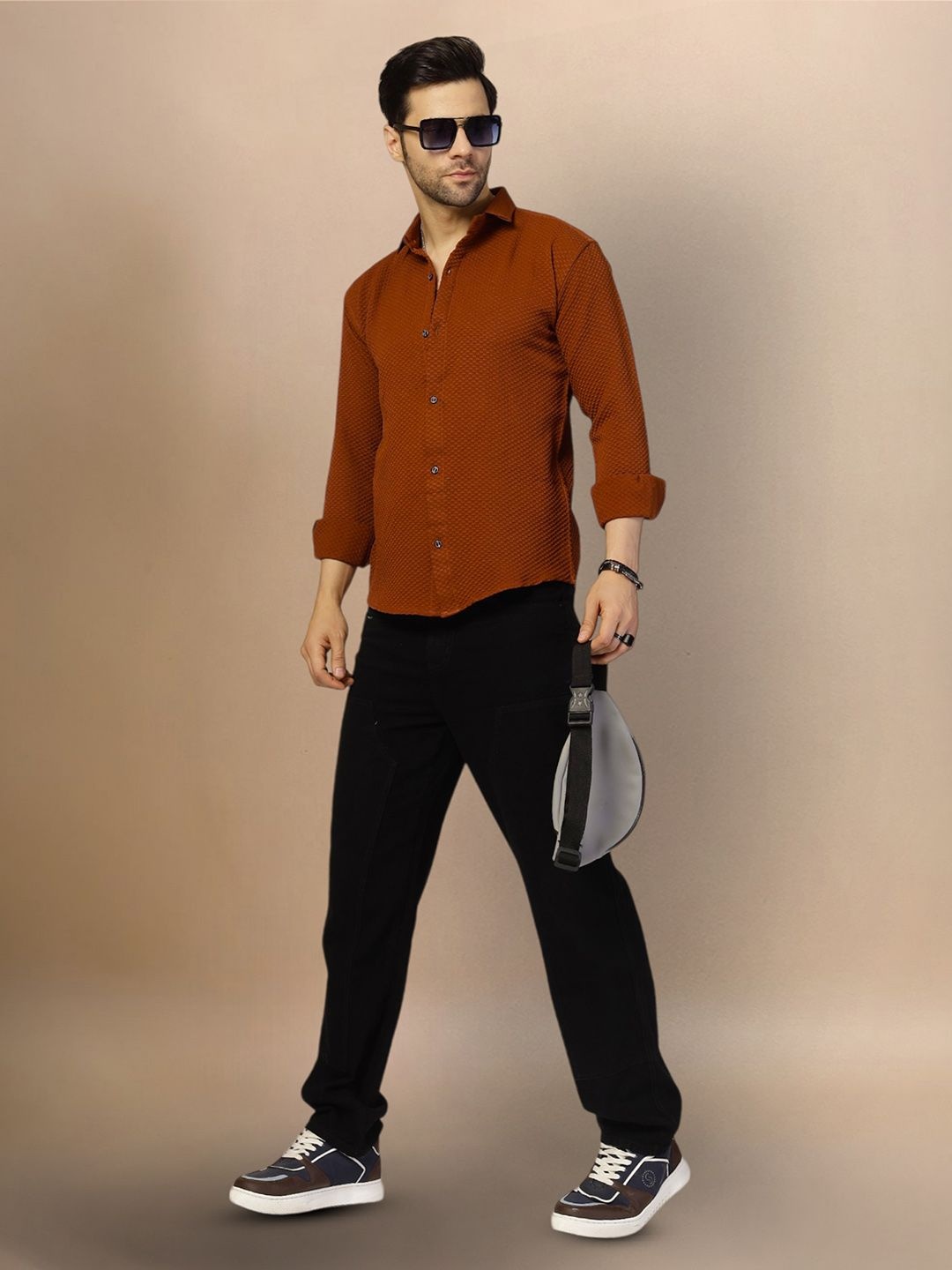

Moda Rapido Men Original Opaque Casual Shirt, Maroon
