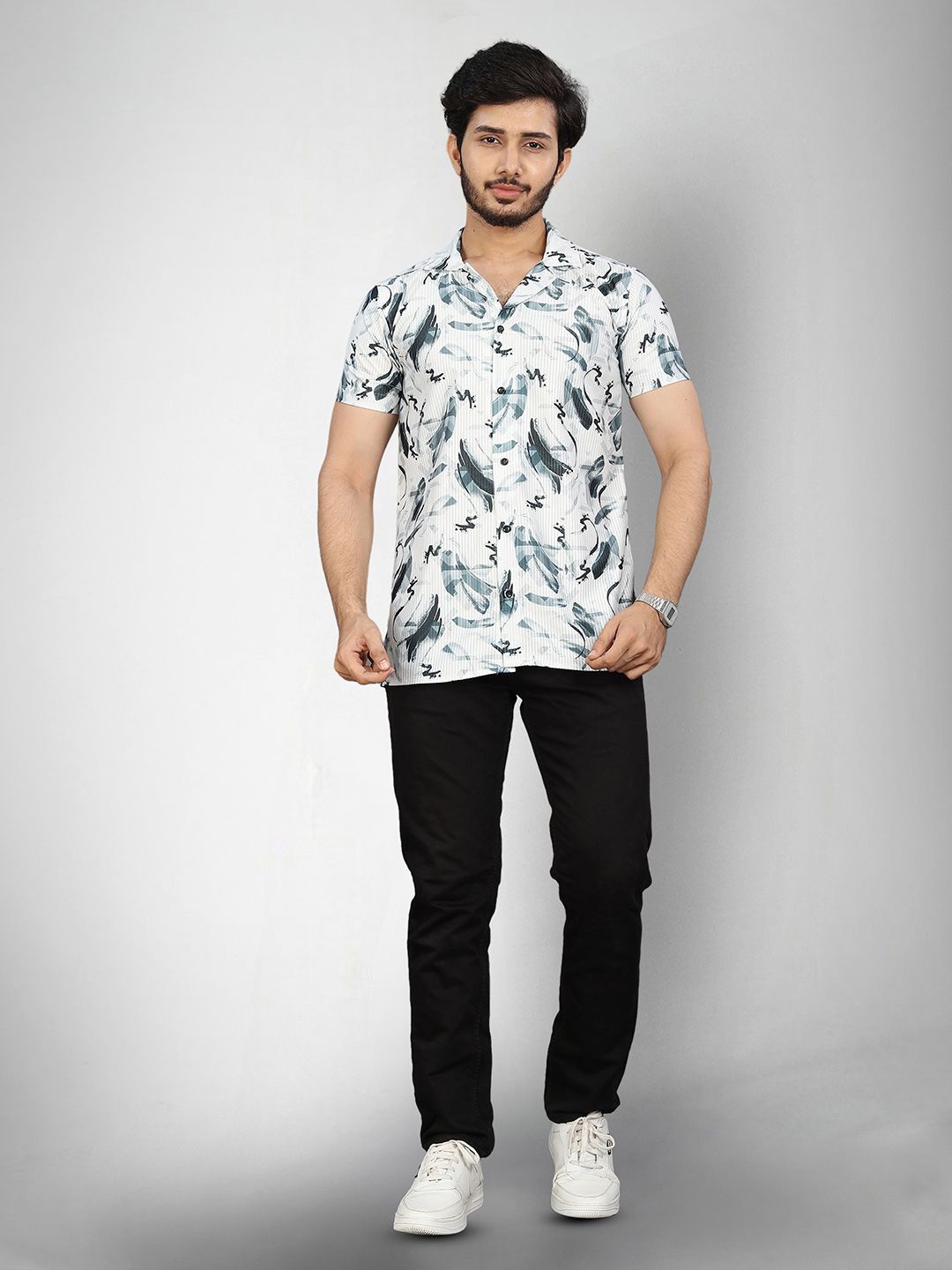 

Moda Rapido Men Original Opaque Printed Casual Shirt, Multi
