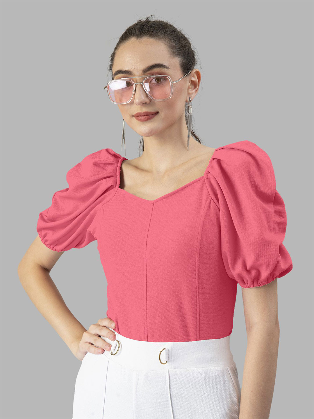 

Dream Beauty Fashion Puff Sleeve Top, Magenta