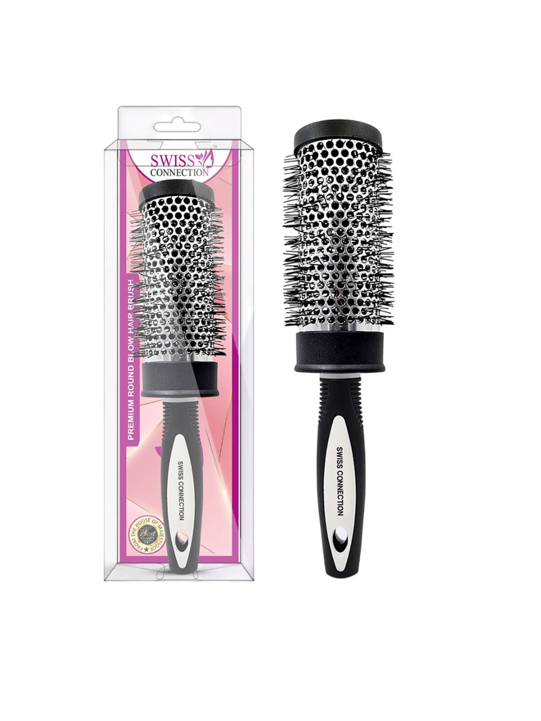 

Swiss Connection Premium Round Blow Hair Brush, Metallic