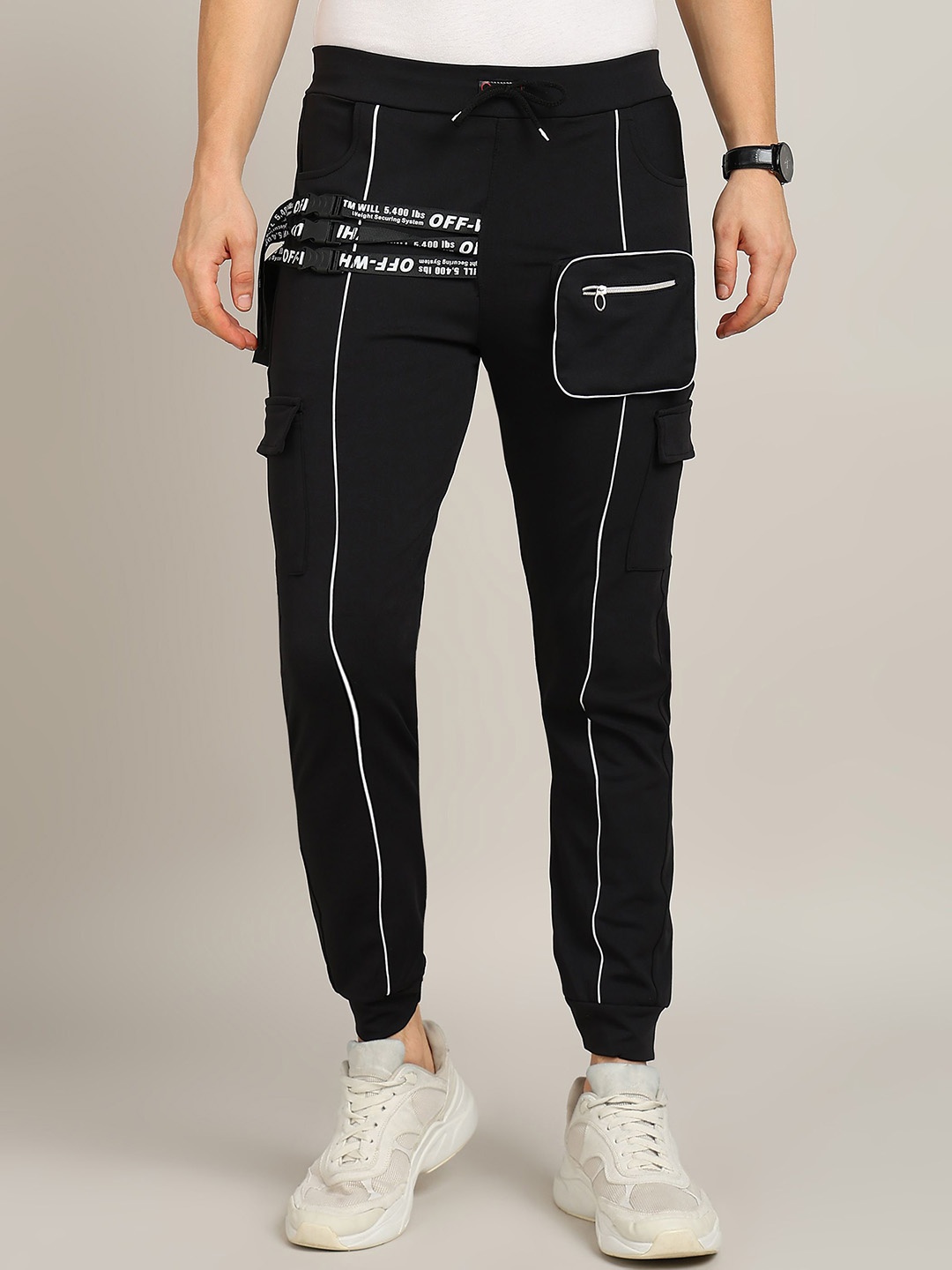 

RusticBlooms Jogger Fit Cargo Pants, Black