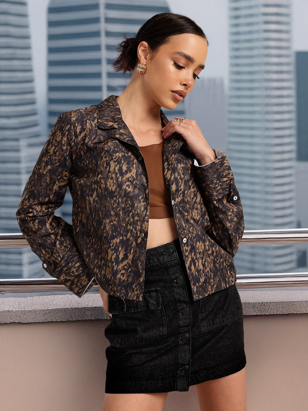 

glitchez Call of the Wild Printed Shirt, Brown