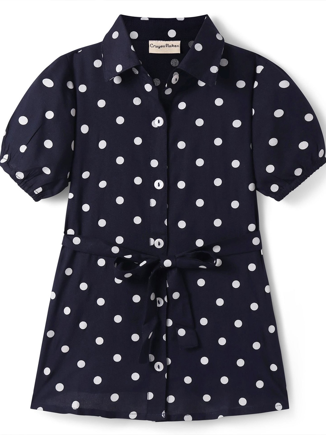 

CrayonFlakes Polka Dot Print Shirt Dress, Navy blue