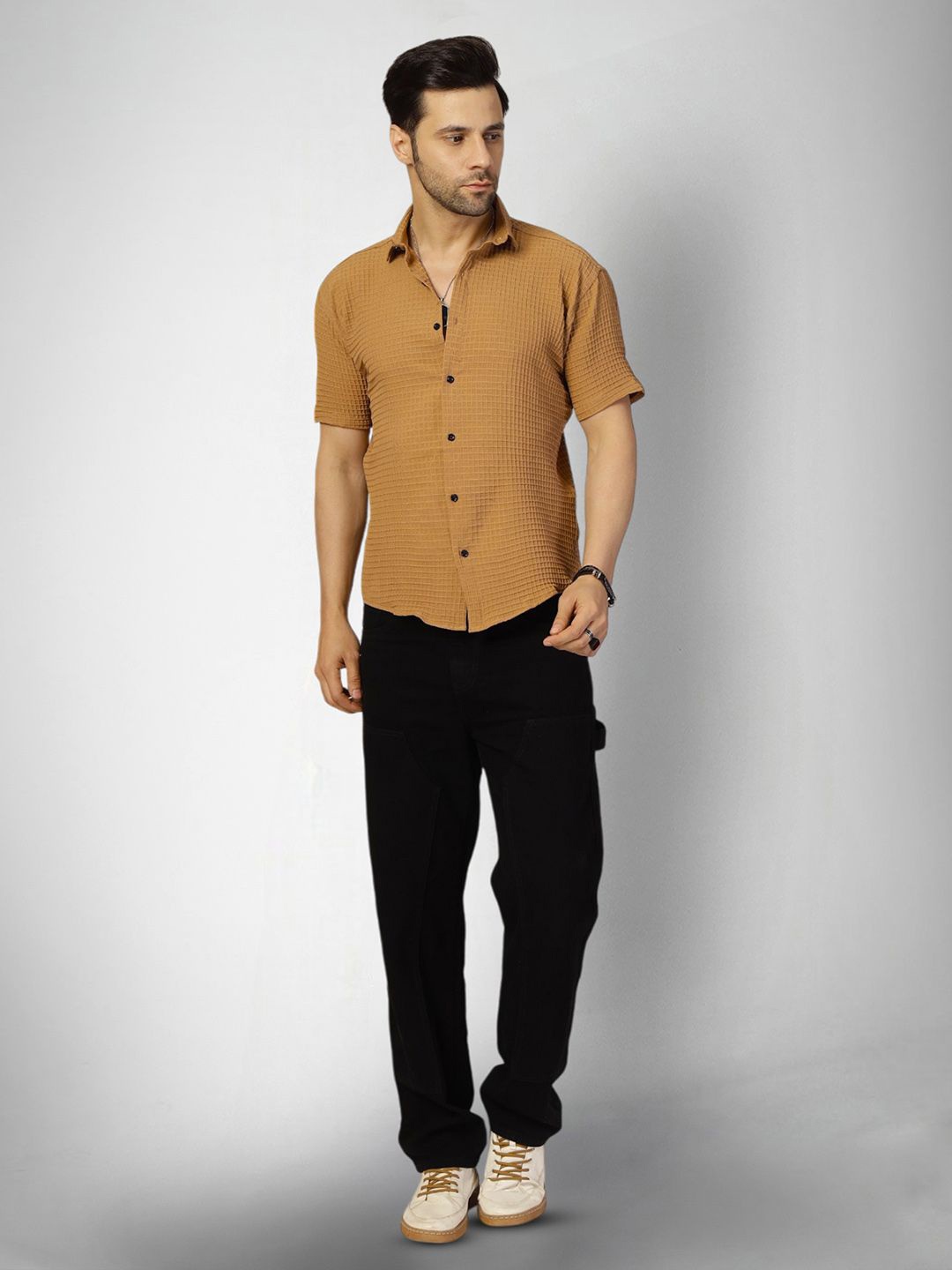 

Moda Rapido Men Original Opaque Casual Shirt, Brown