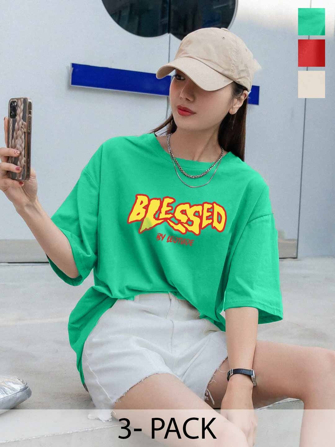 

Leotude Women 3 Printed T-shirt, Multi