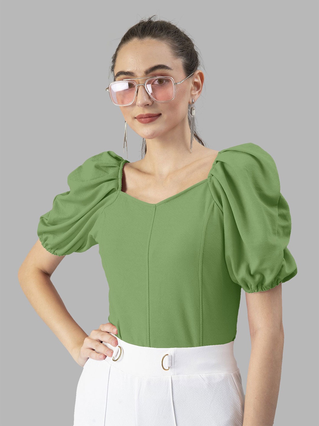 

Dream Beauty Fashion Puff Sleeve Top, Sea green