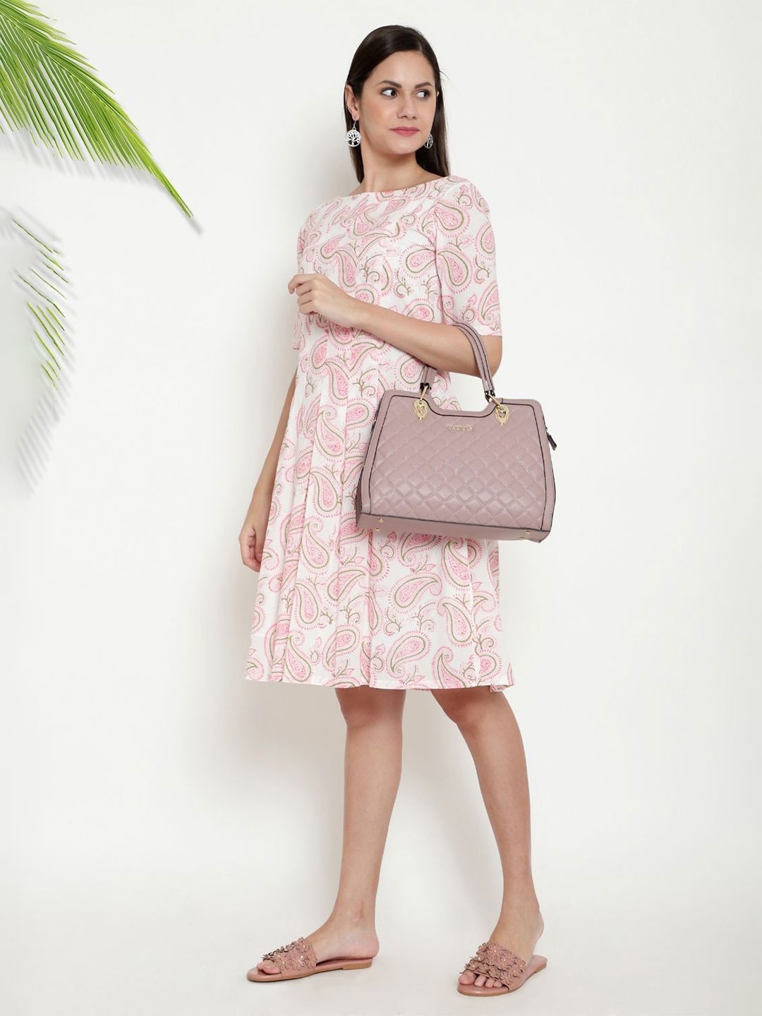 

PALASH Floral Print Fit & Flare Dress, White