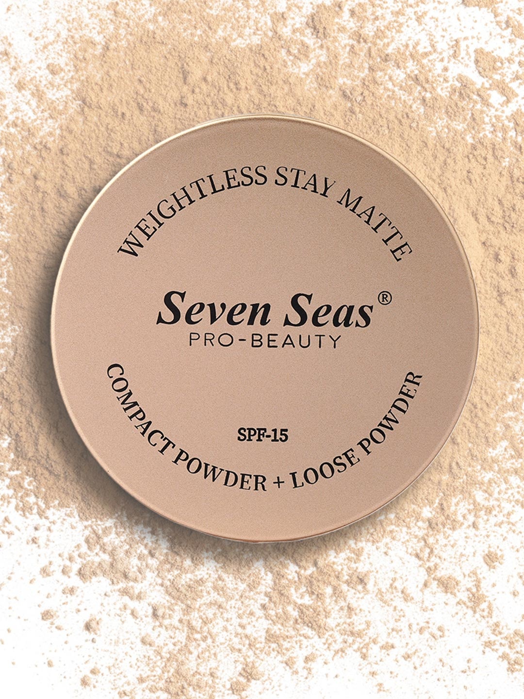 

Seven Seas Weightless Stay Matte 2 In 1 Compact Powder & Loose Powder With Spf-15 - 43.4g, Cream