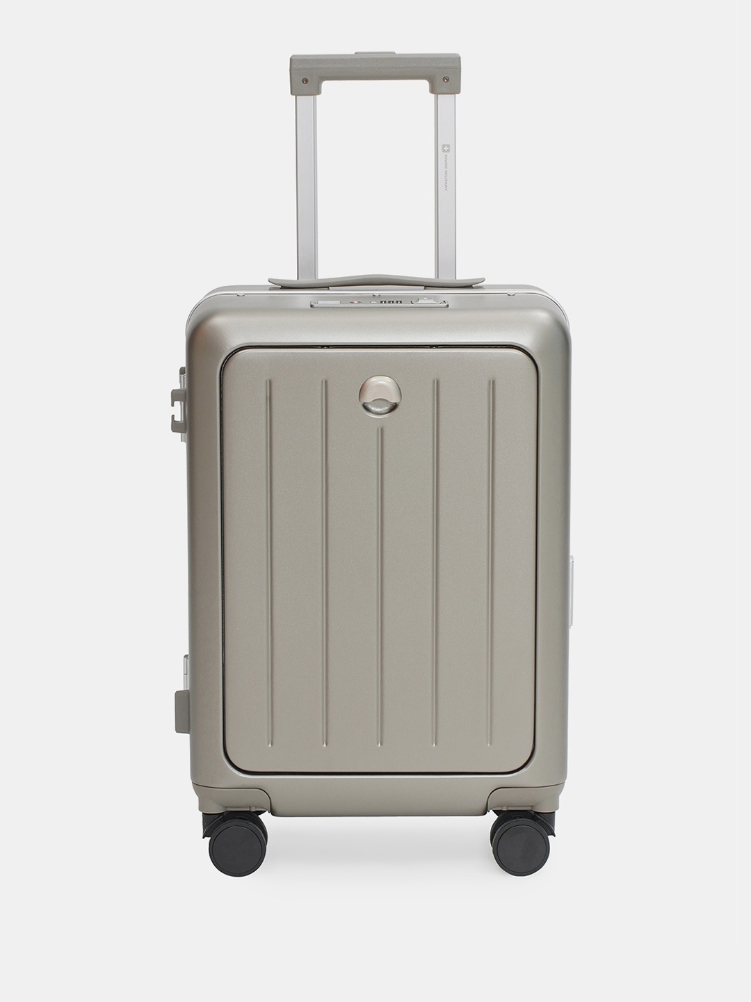 

SWISS MILITARY Textured Hard-Sided Trolley Suitcase, Gold