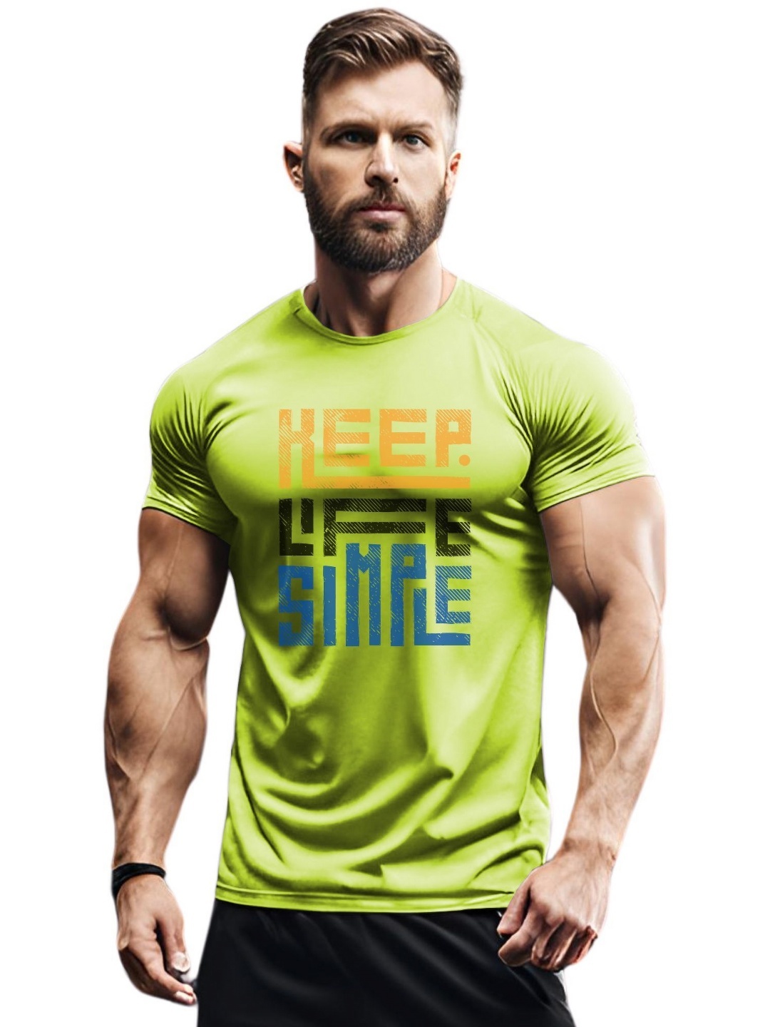 

3Colors Men Moisture Wicking Cut Outs T-shirt, Green