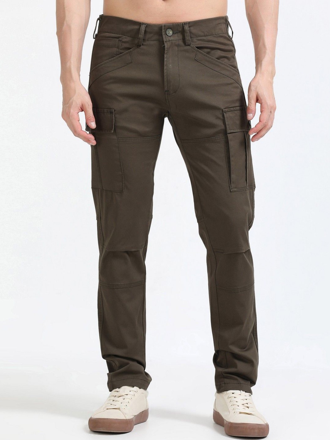 

THE BEETEL HOUSE Men Relaxed Heavy Utility Cargos Trousers, Brown