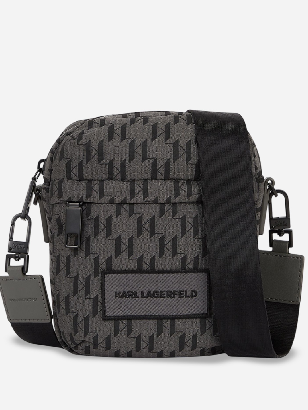 

Karl Lagerfeld Textured Structured Sling Bag with Cut Work, Multi