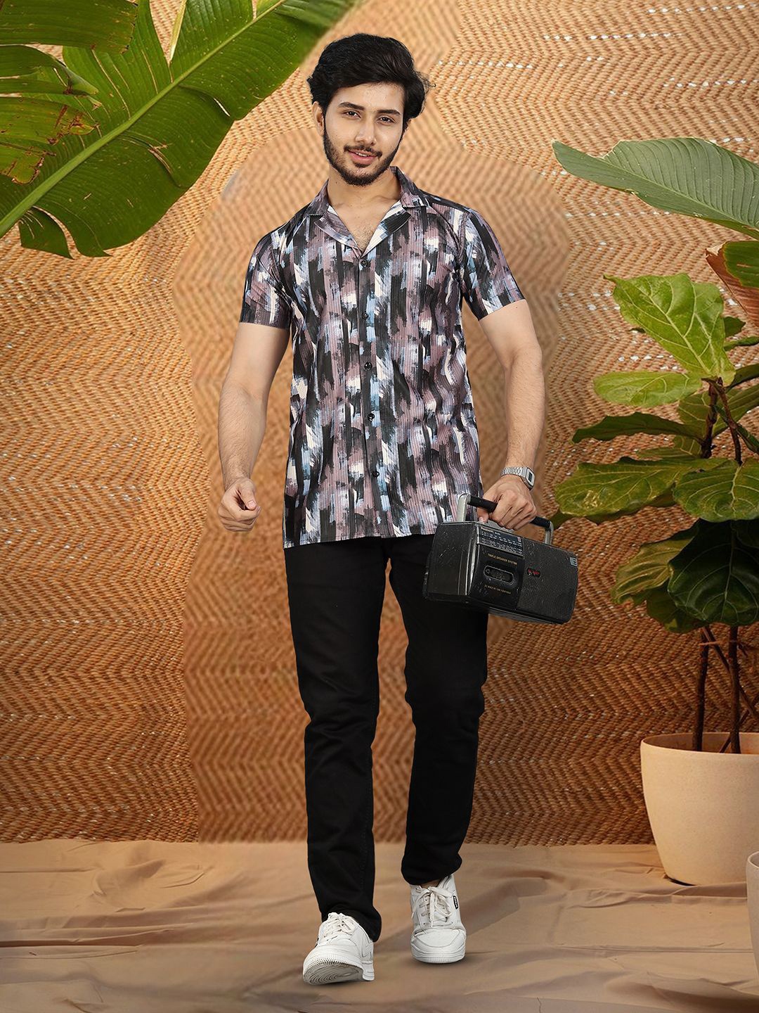 

Moda Rapido Men Original Opaque Printed Casual Shirt, Multi