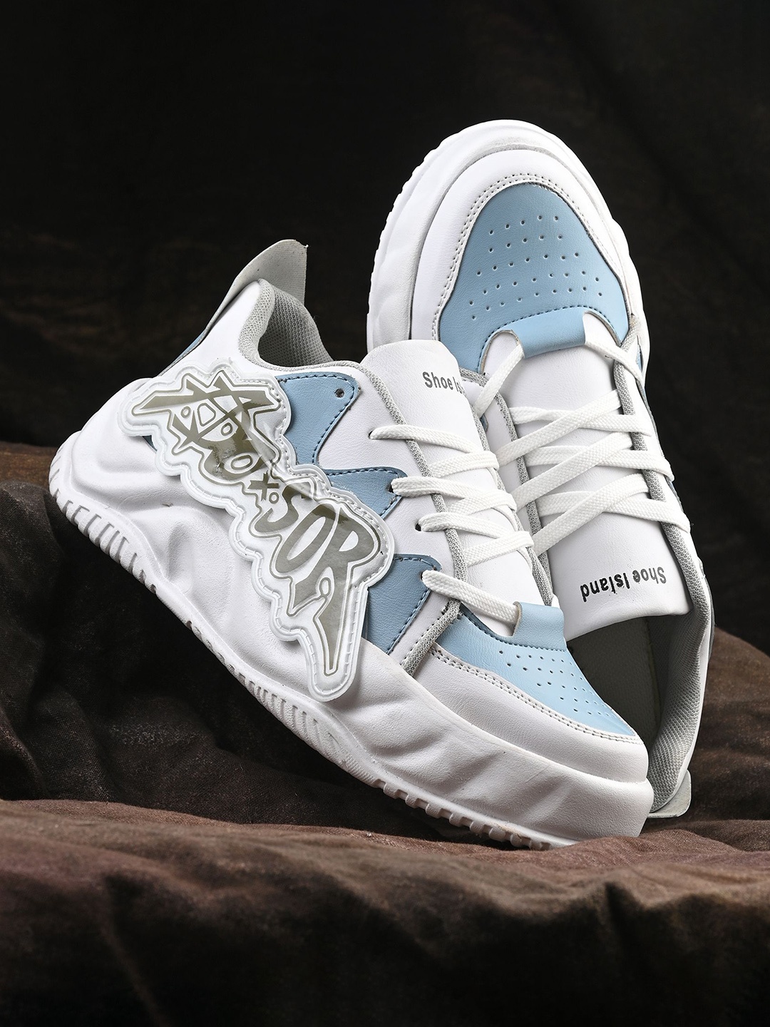 

Shoe Island Men Woven Design Sneakers, Blue
