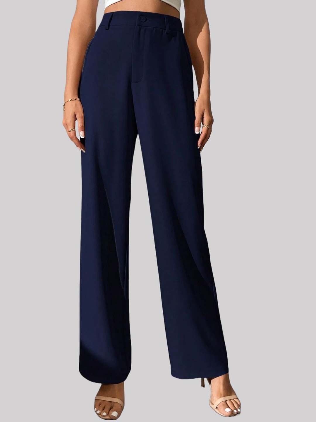 

Chemistry Women Custom High-Rise Trousers, Navy blue