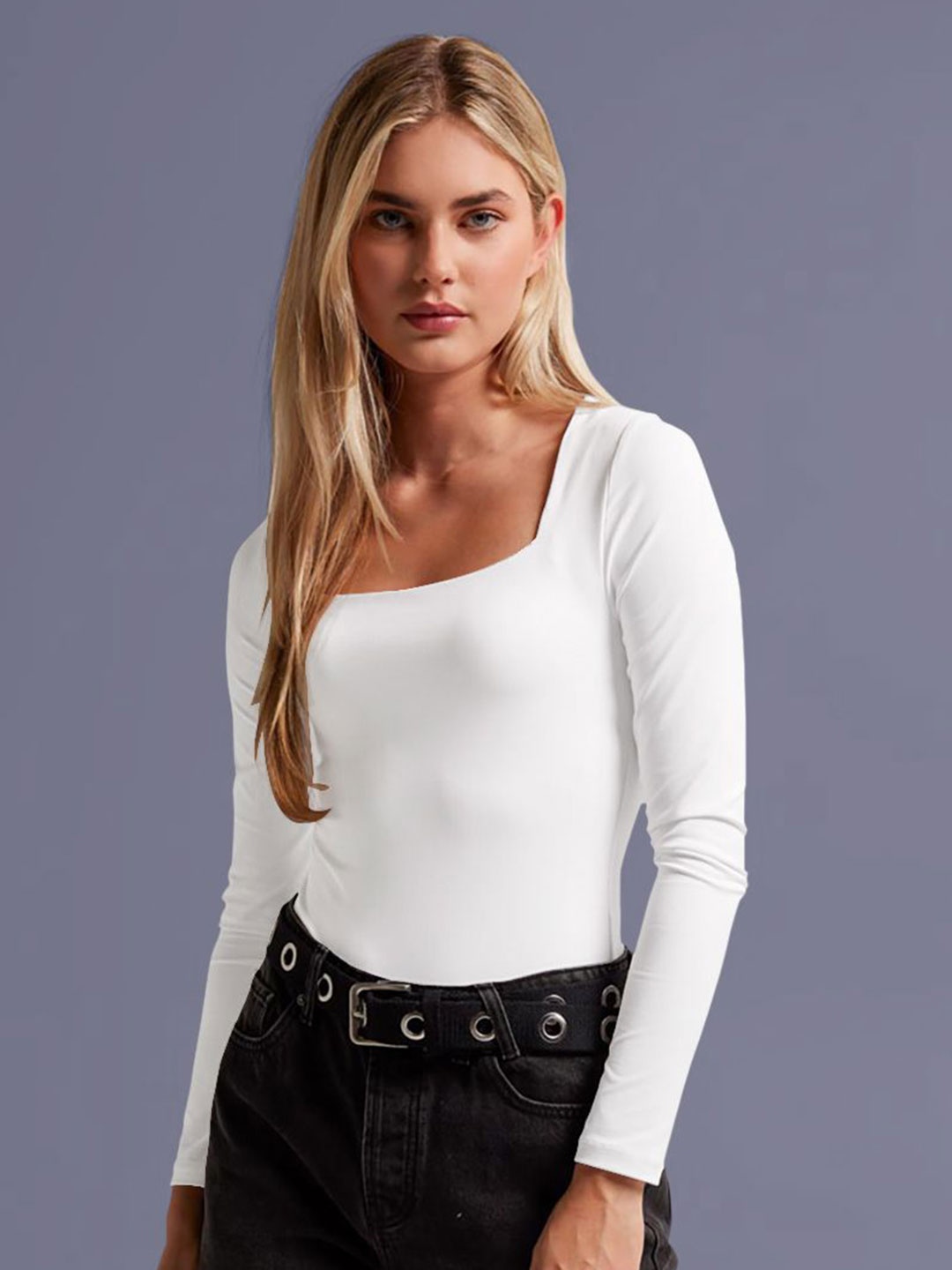 

Dream Beauty Fashion Solid Pattern crop Top, White