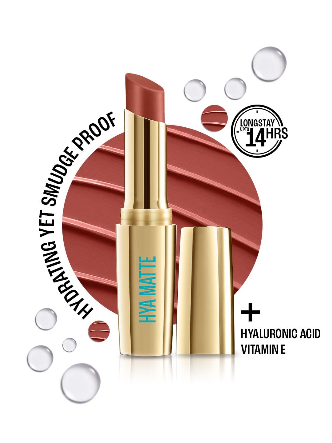 

Lakme 9to5 Hya Matte Hydrating Smudge Proof Lipstick - Rust Result RM1