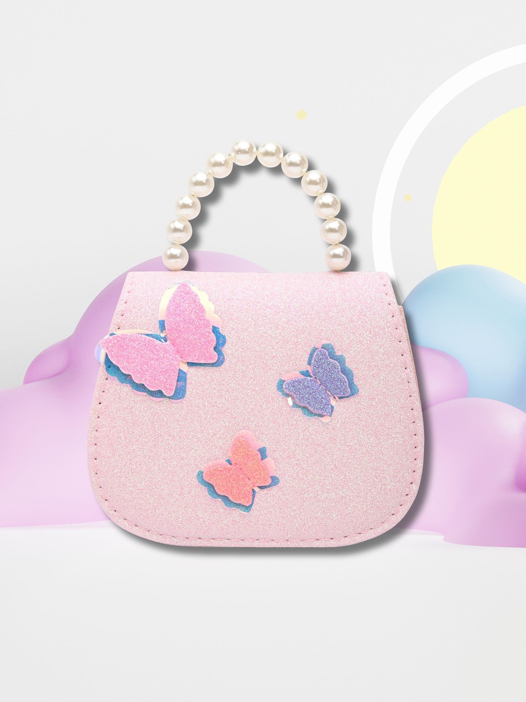 

Asthetika Kids Embellished PU Sling Bag with Applique, Pink