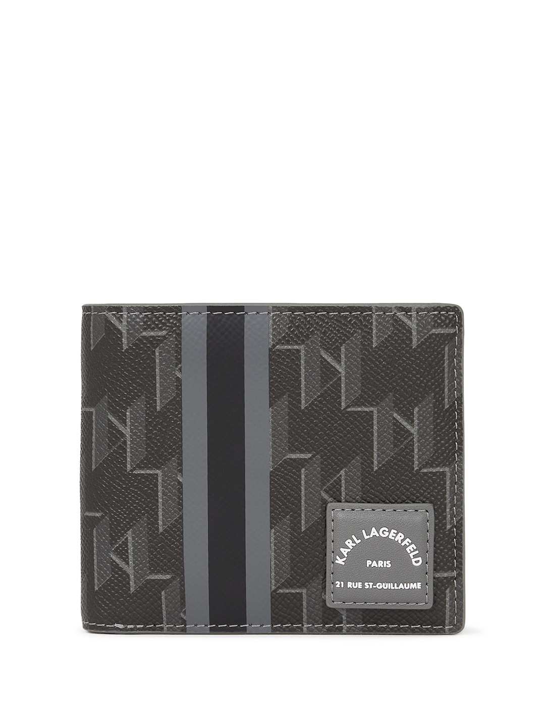 

Karl Lagerfeld Men Printed Leather Card Holder, Black