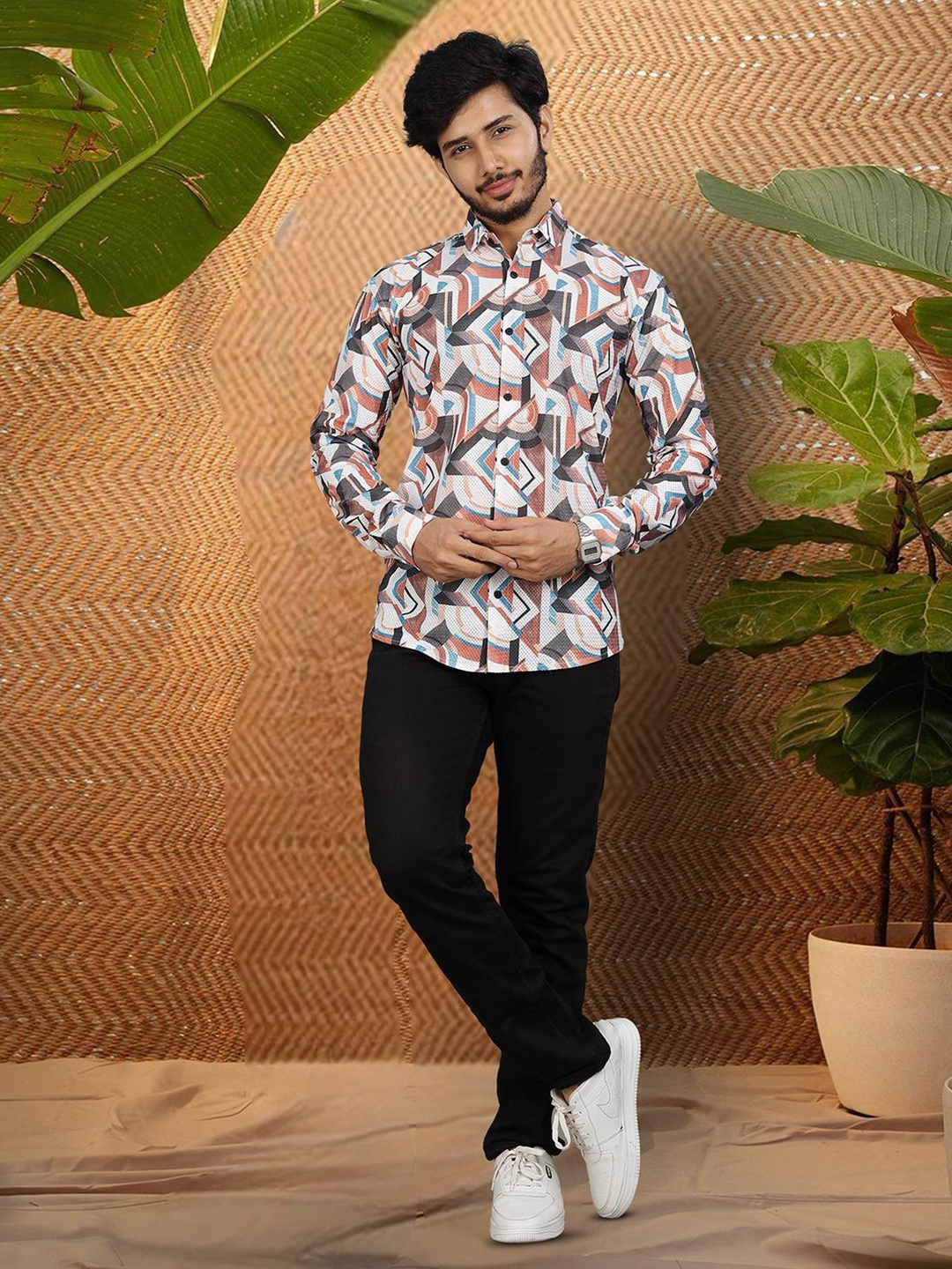 

Moda Rapido Men Original Opaque Printed Casual Shirt, Multi