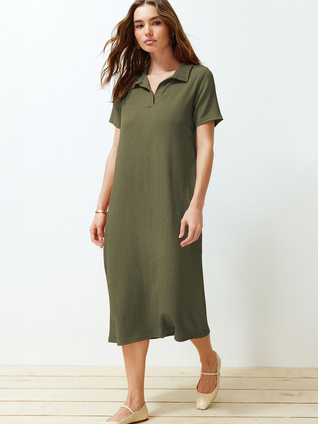 

Trendyol A-Line Midi Dress, Na