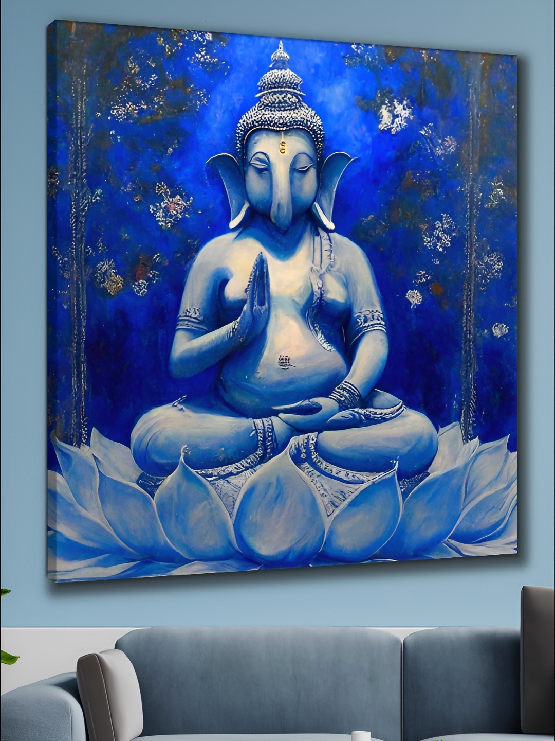 

Myntra Elegant Homes Blue & Green 1 Piece Canvas Religious Wall Paintings