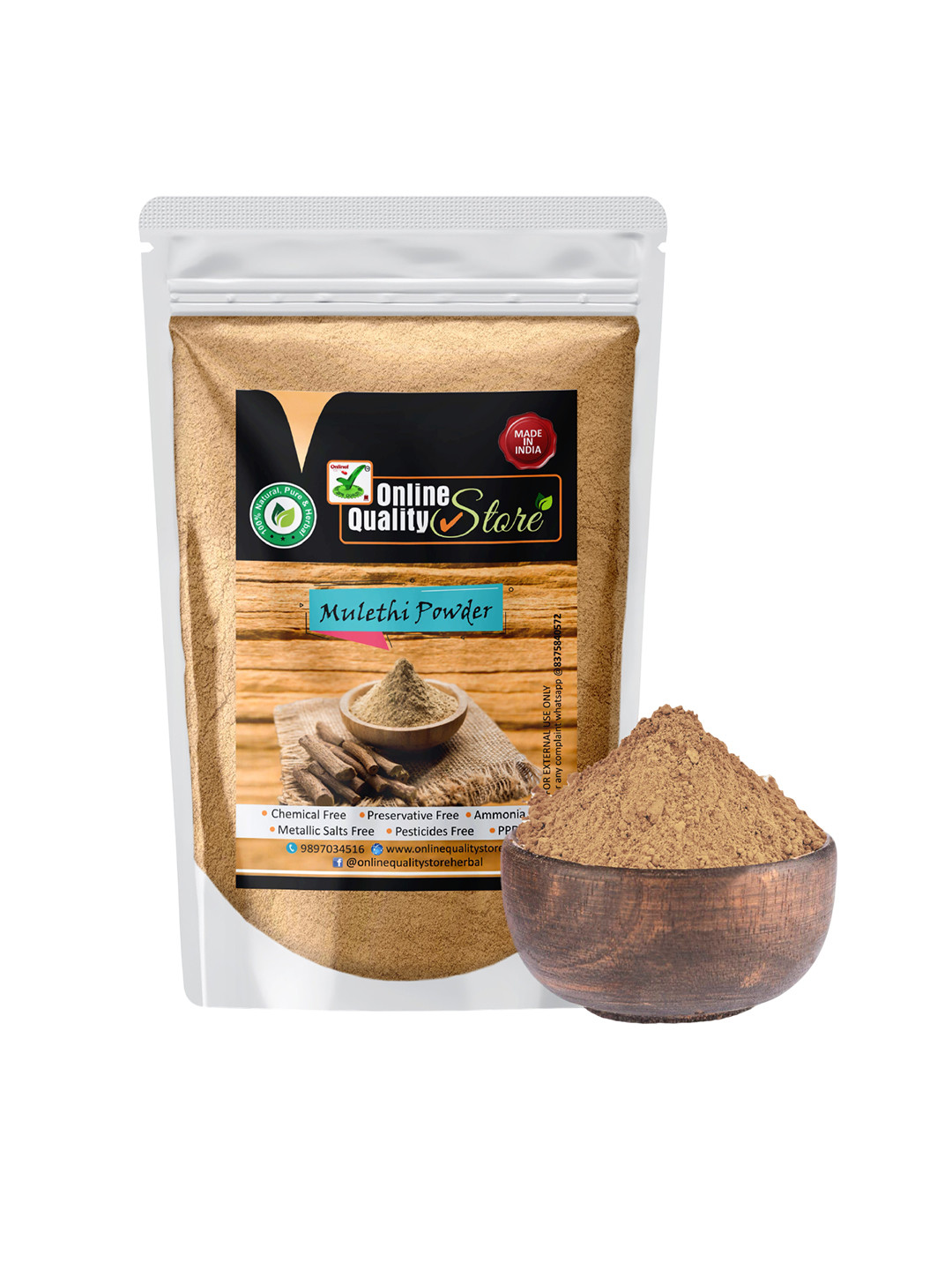 

Online Quality Store Mulethi Powder For Skin Hydration - 900 g, Brown