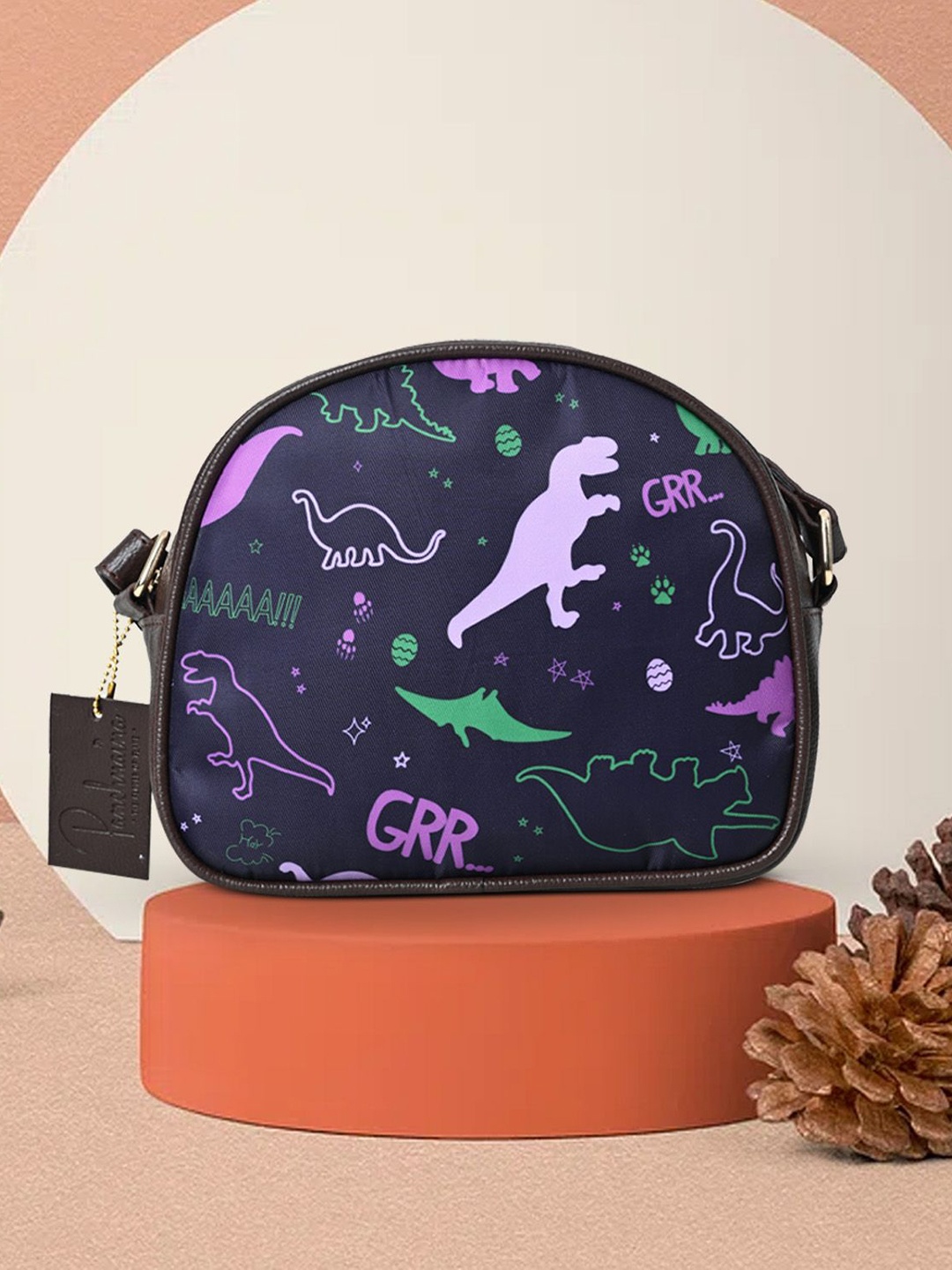 

Panchnaina Printed Structured Sling Bag, Purple
