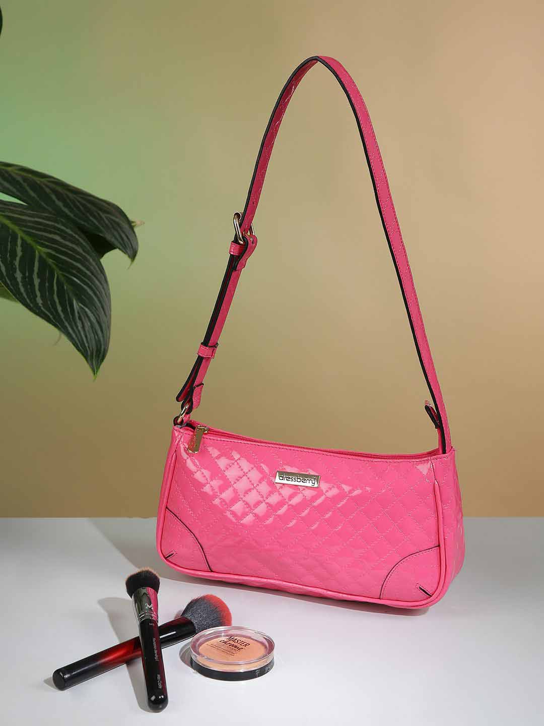 

DressBerry Textured Swagger Shoulder Bag, Pink